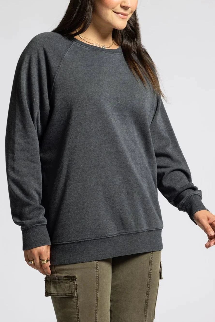Essential Hang Out Top | Washed Black | Casual Women's T-Shirt | Soft Cotton Relaxed Fit | Perfect for Weekend Outings, Coffee Dates & Lounging
