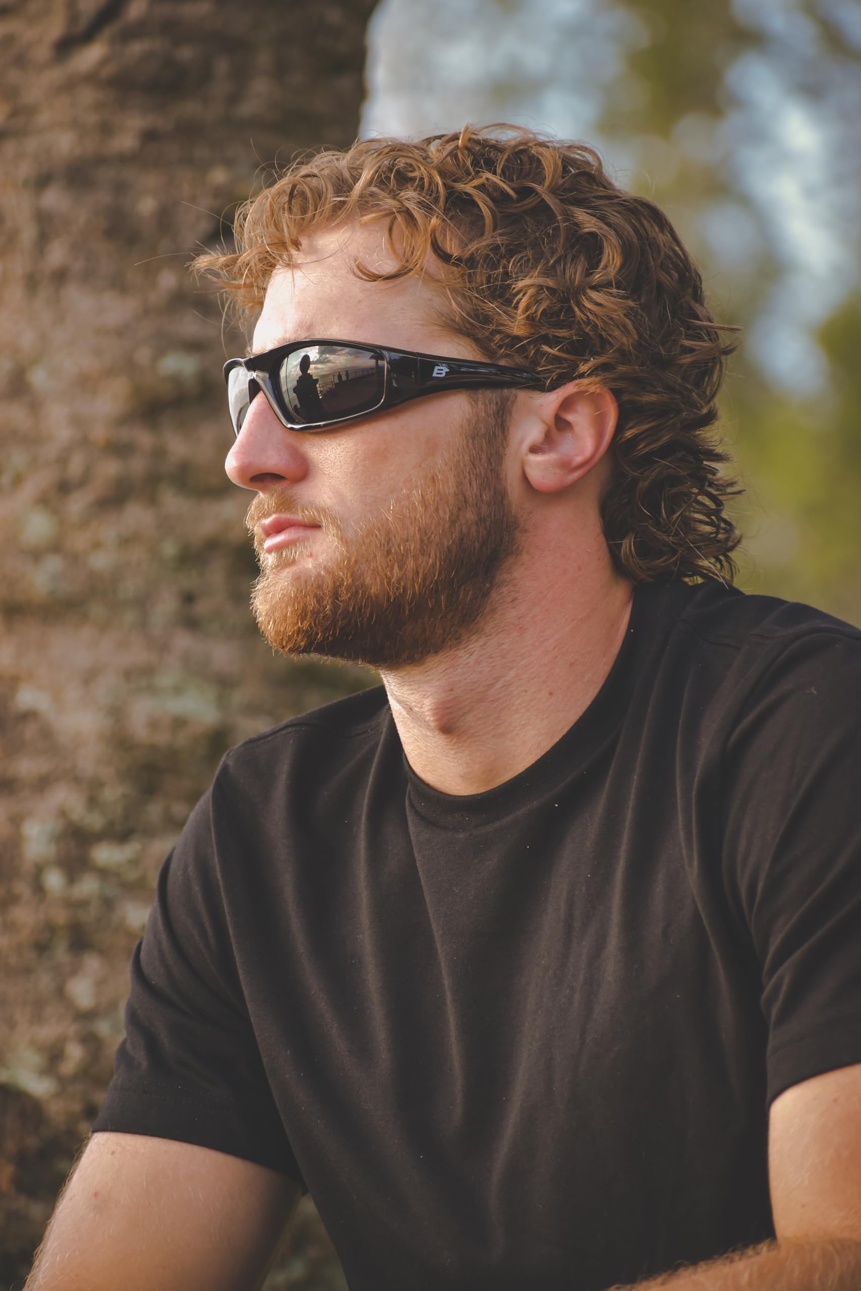 Birdz Eyewear Oriole Padded Safety Bifocal Motorcycle Glasses - Black Frame, Clear Lenses with 1.75 Magnification - Includes Carry Bag - Perfect for Riding, Cycling & Outdoor Activities