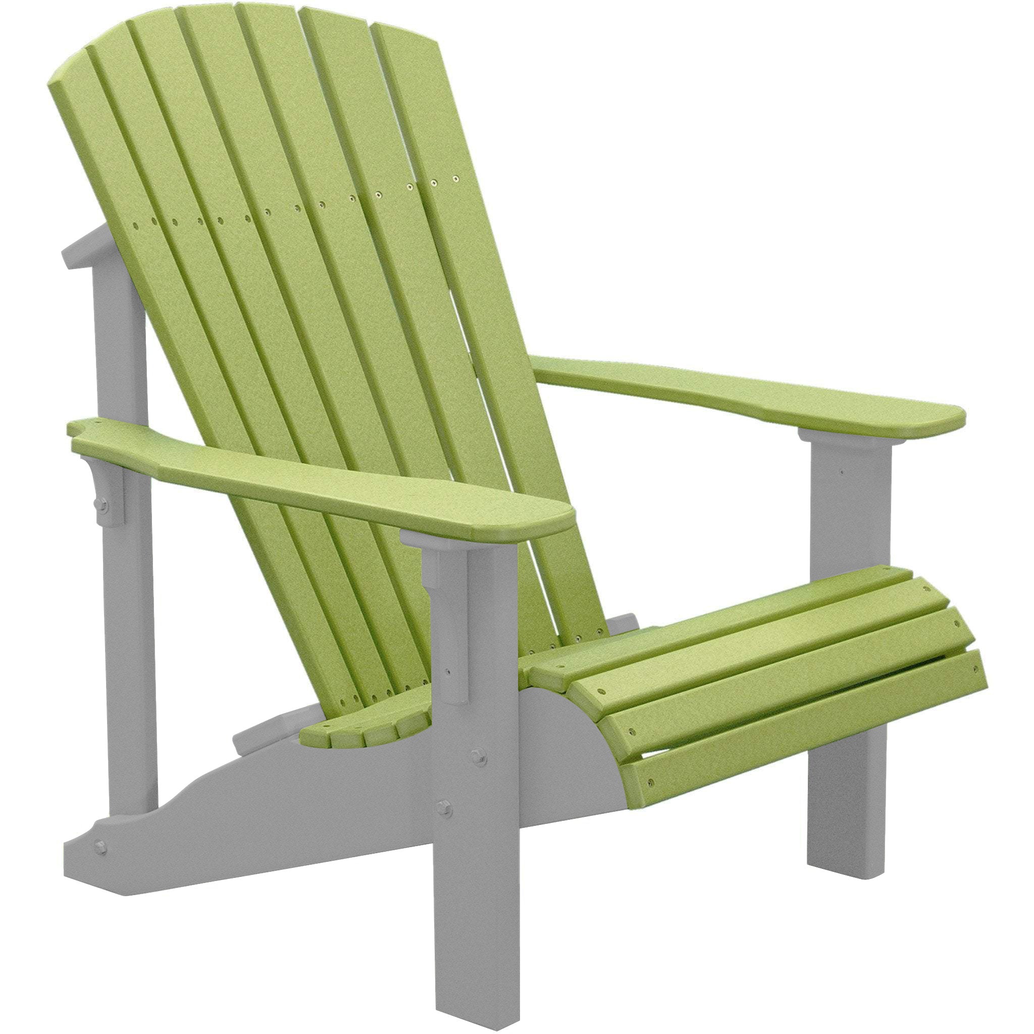 Premium Lime Green Recycled Plastic Adirondack Chair - Eco-Friendly Outdoor Patio Furniture for Garden, Poolside & Backyard Relaxation