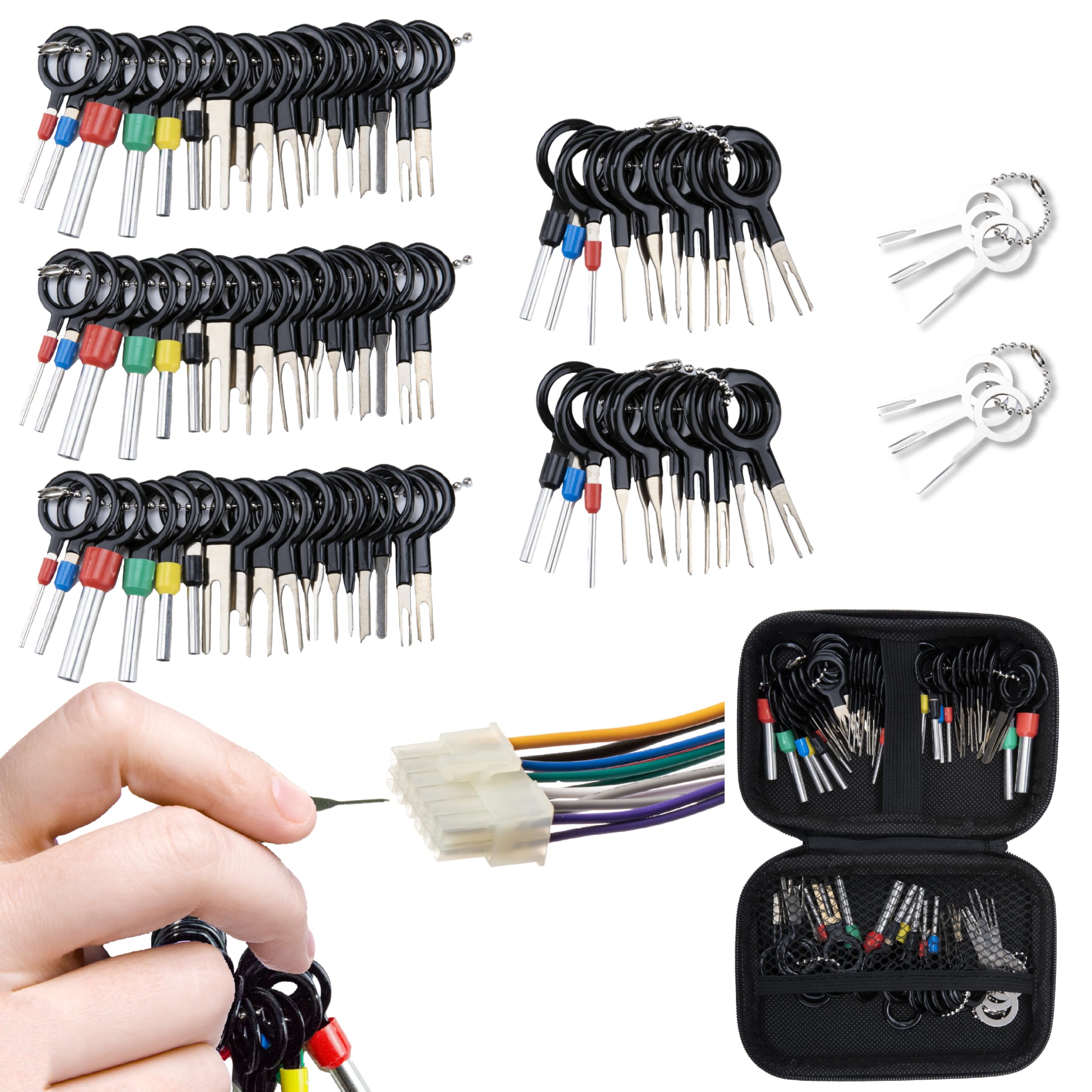 82 PCS Terminal Removal Tool Kit - Automotive & Home Appliance Electrical Pin Extractor Set for Wire Connectors | Professional Depinning Tools for Car Repair, Electronics & DIY Projects
