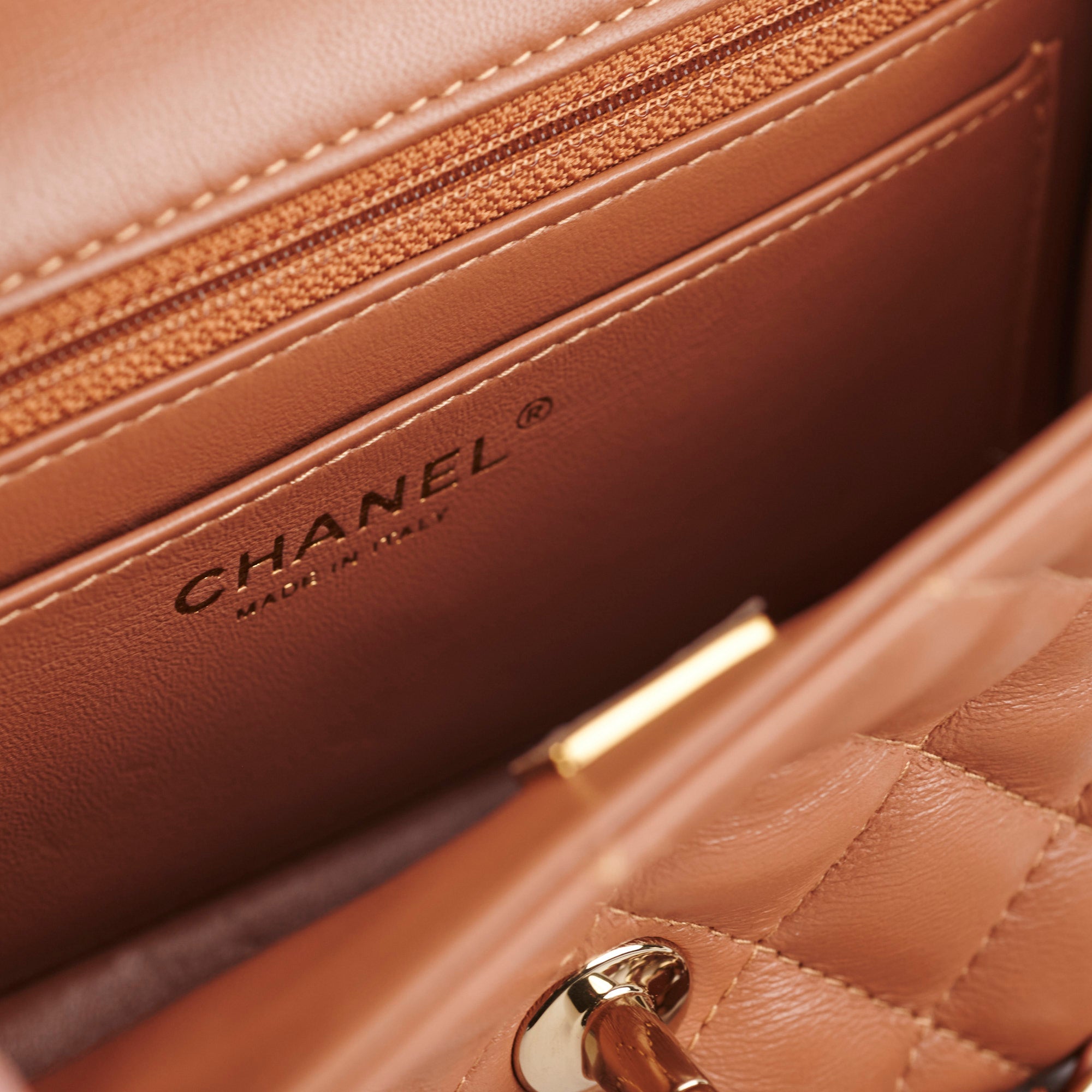 Authentic Chanel Mini Rectangular Flap Bag in Caramel with Gold Hardware - 2022 Collection | Luxury Crossbody Purse for Women, Perfect for Date Nights & Special Occasions