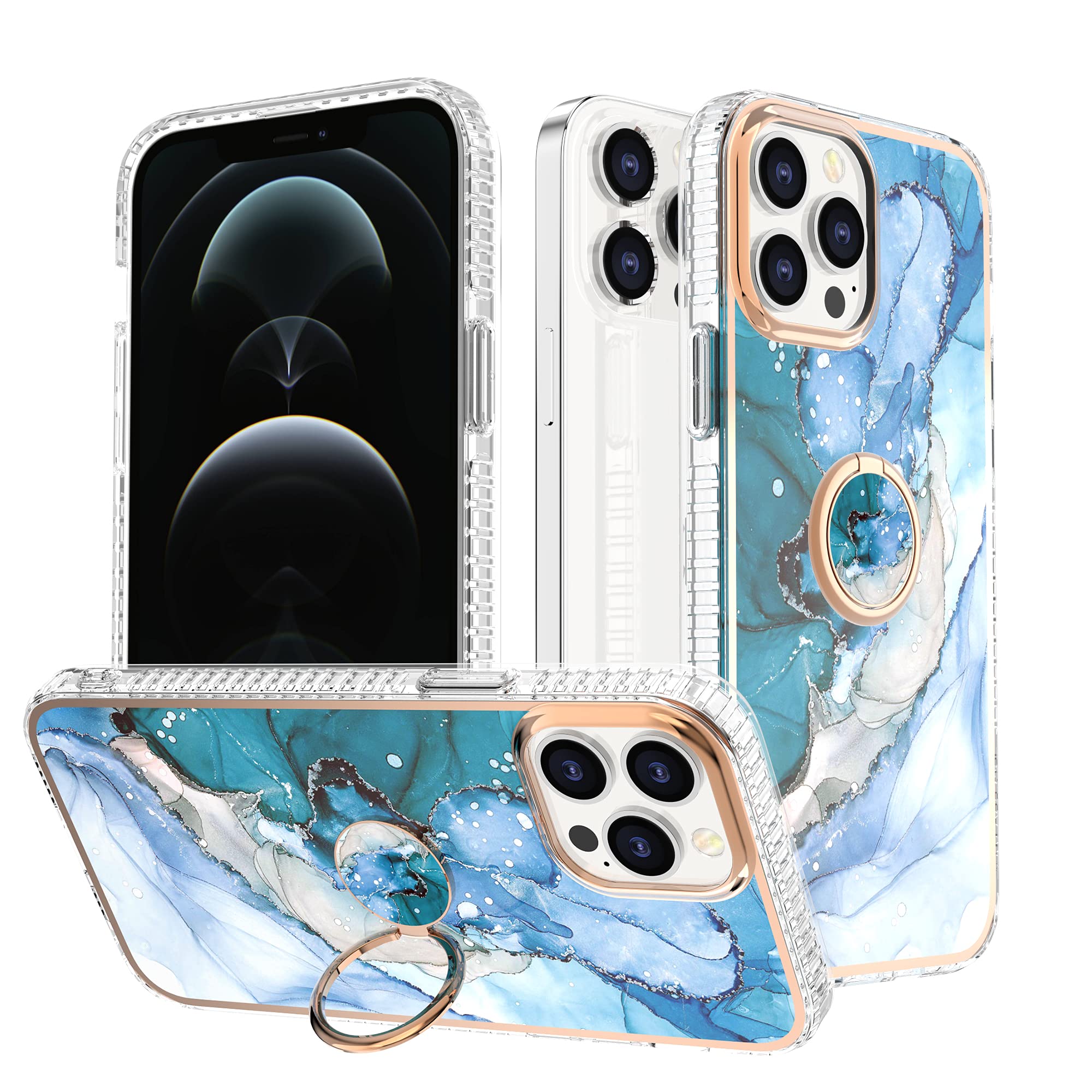 360° Rotatable Ring Stand Shockproof Case for iPhone 13 Pro Max (6.7