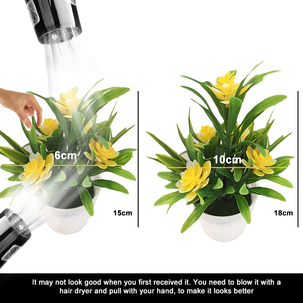 Bluelanss Artificial Lotus Flowers in Vase - Orange Table Centerpiece for Home & Office Decor