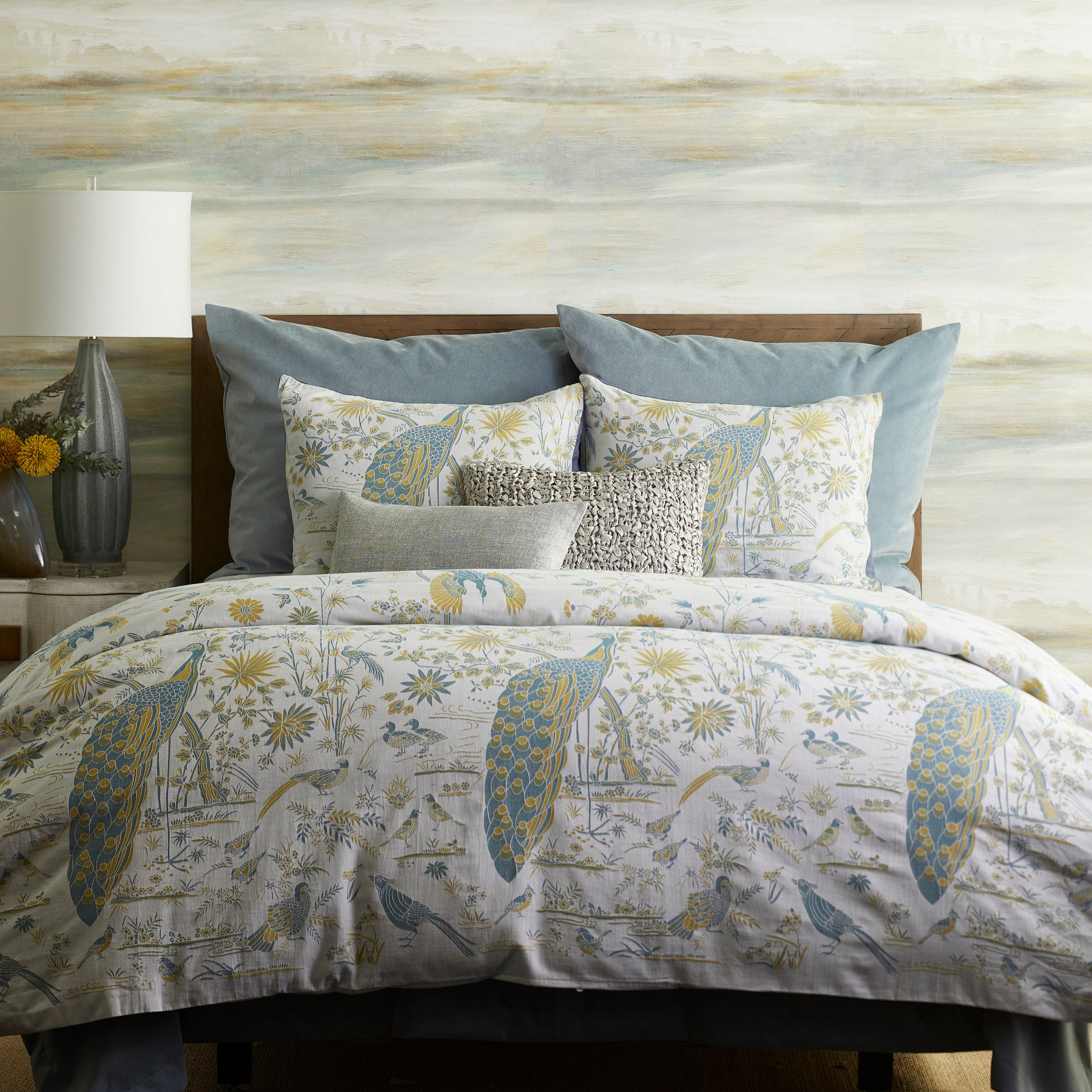 Java Peacock Duvet Cover Set King Size - Luxury 100% Cotton Bedding with Exquisite Peacock Design - Perfect for Master Bedroom, Guest Room & Hotel Decor