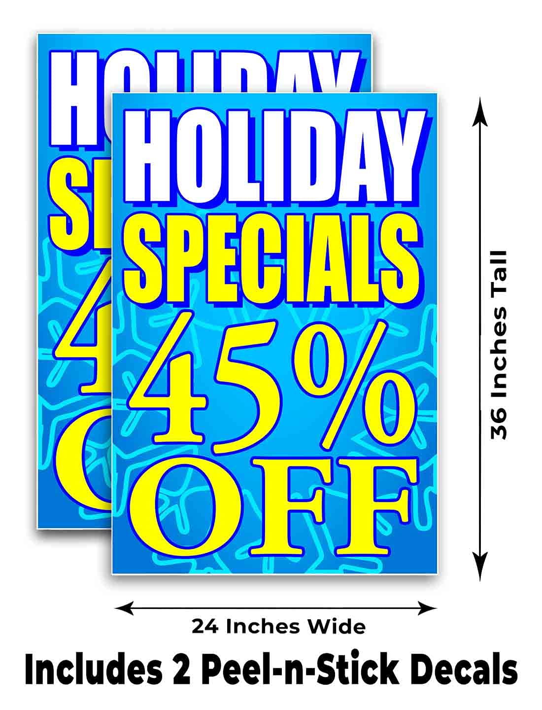 45% Off Holiday Special - 24x36 Inch Vinyl Decal Stickers (Pack of 2) - Waterproof Wall Art, Car Decals, Laptop Stickers for Home & Office Decor