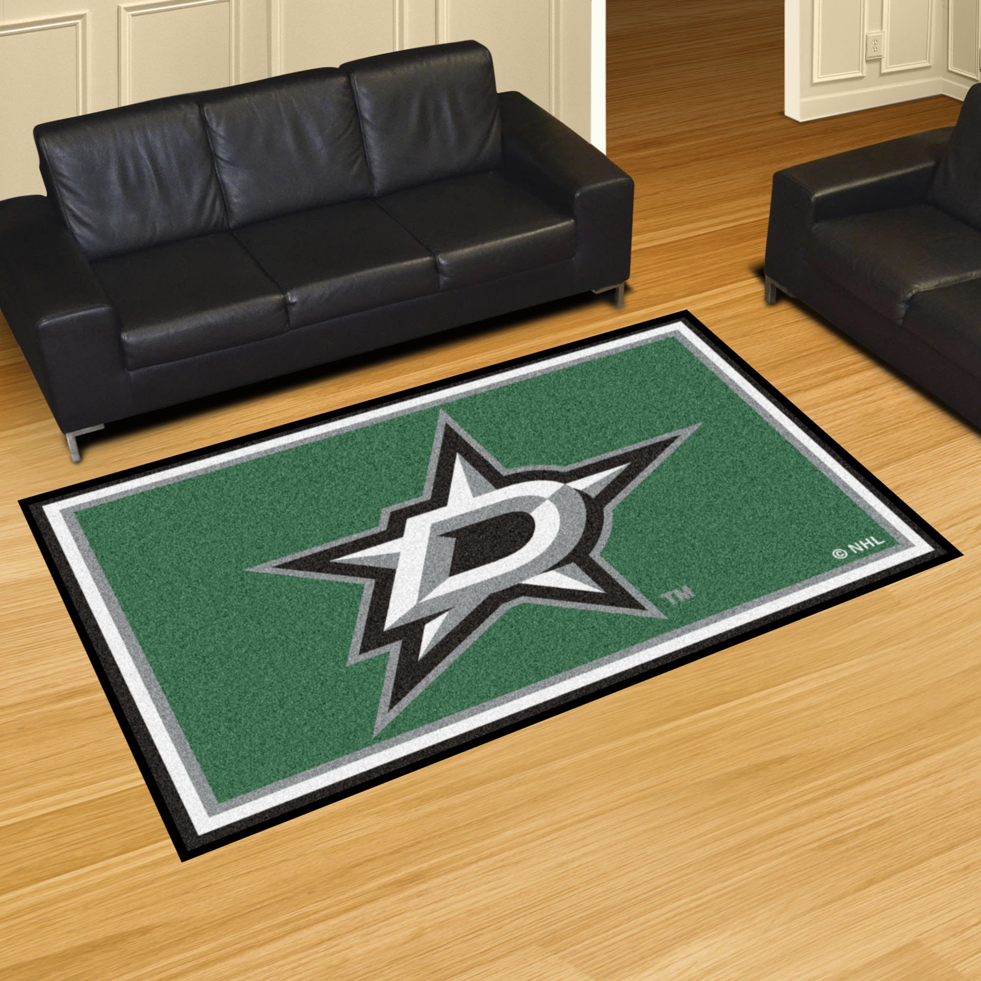 Dallas Stars 5x8 Feet Team Logo Fan Rug - NHL Hockey Decor for Living Room, Bedroom & Game Room