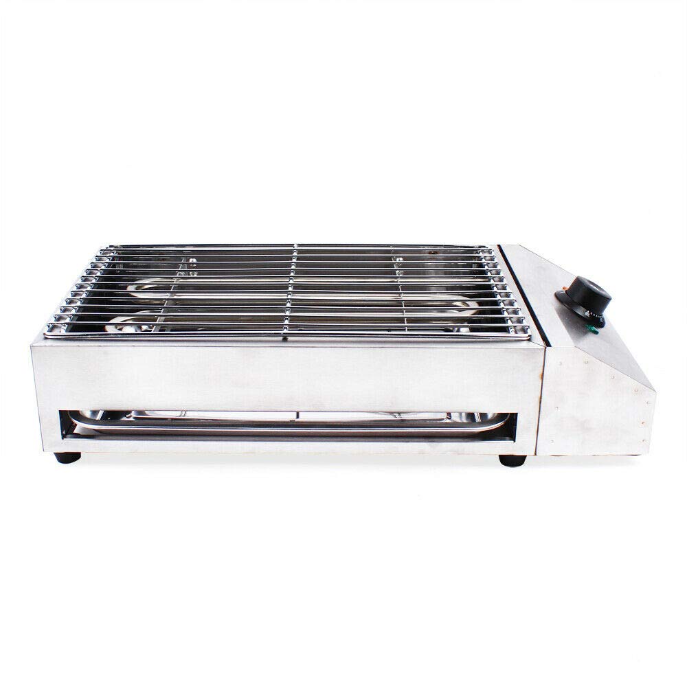 LOYALHEARTDY 110V Stainless Steel Electric Grill - Portable Table Top BBQ Griddle for Outdoor Cooking, Restaurants, Carnivals & Buffets | Perfect for Backyard Parties, Camping & Food Trucks