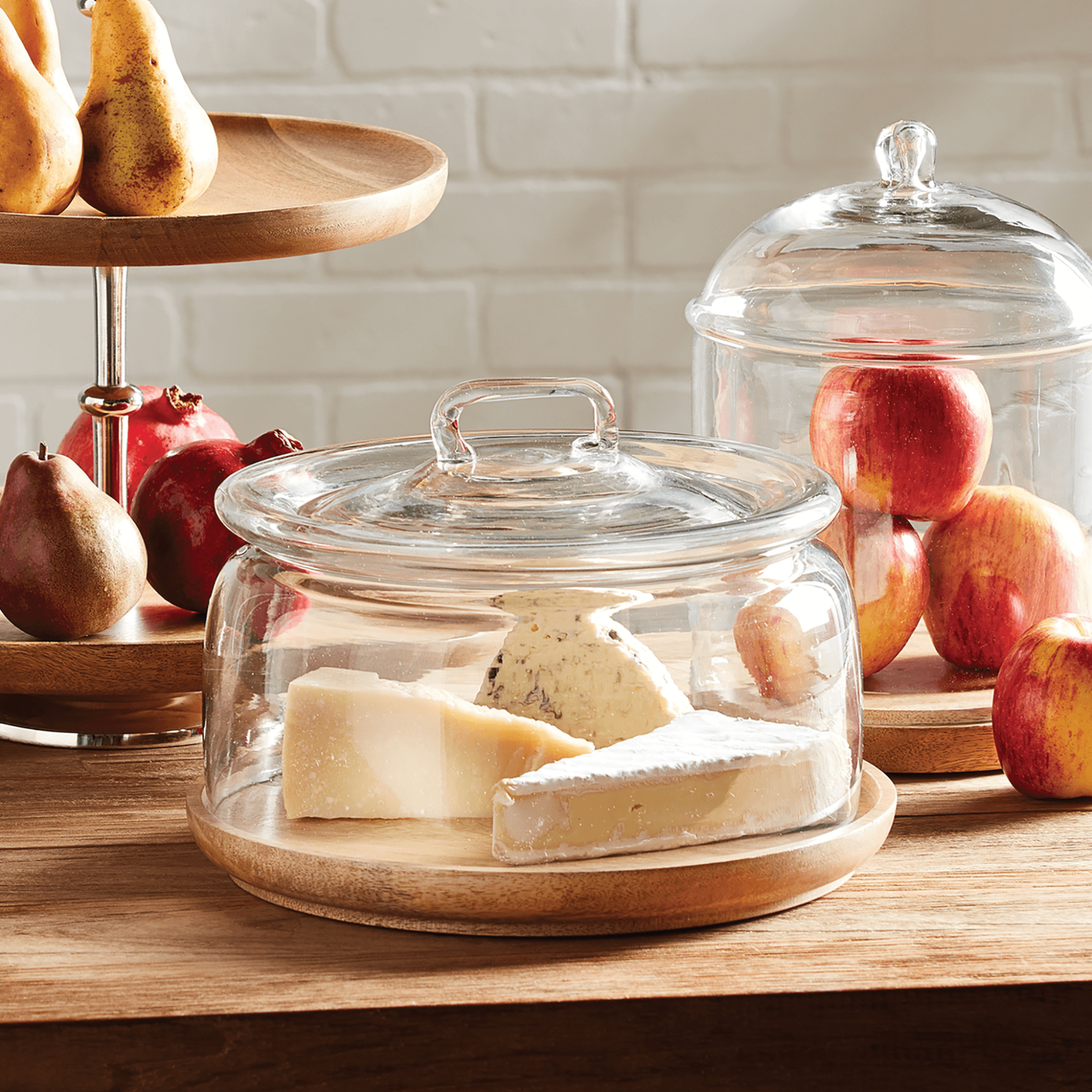 Elegant Adrien Serving Tray with Glass Cloche Dome - Perfect for Brunch, Afternoon Tea, and Wedding Dessert Displays