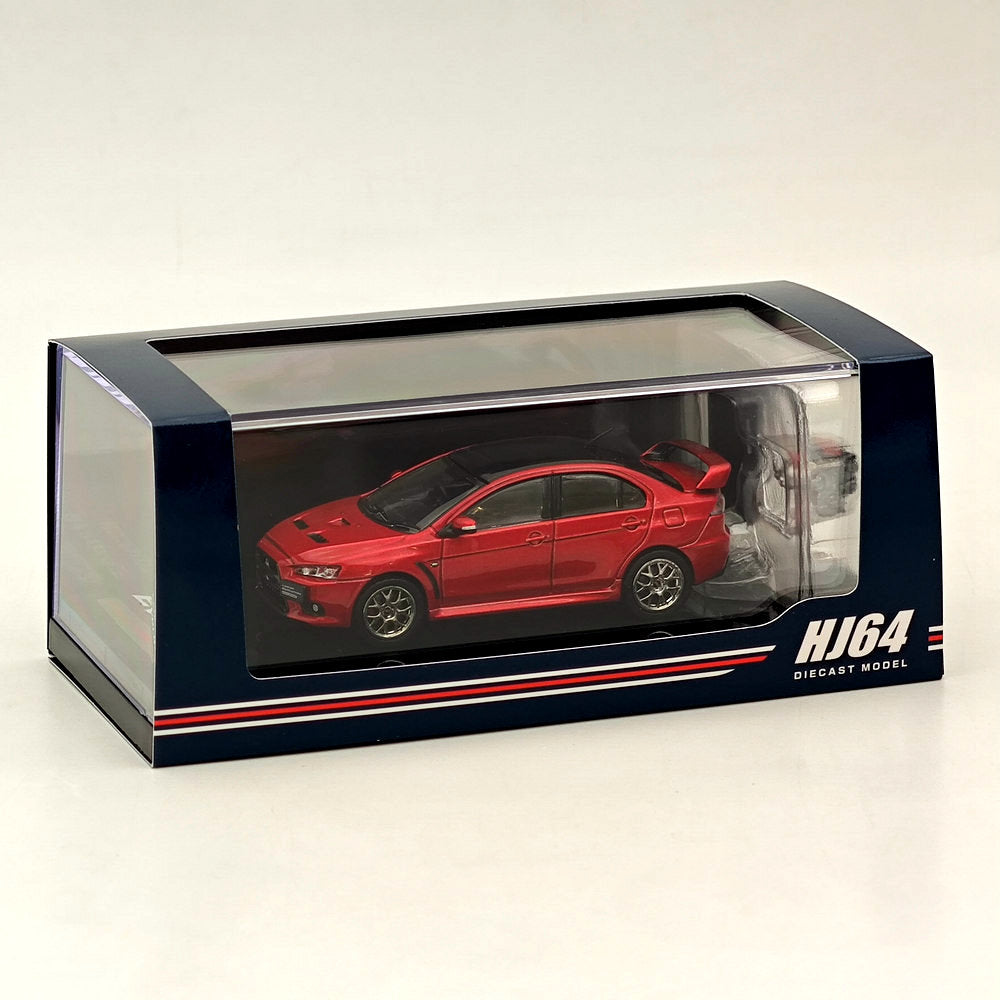 1/64 Scale Mitsubishi Lancer Evolution X Final Edition Red Diecast Model Car - Hobby Japan HJ642053CR - Perfect for Collectors, Display & Racing Enthusiasts