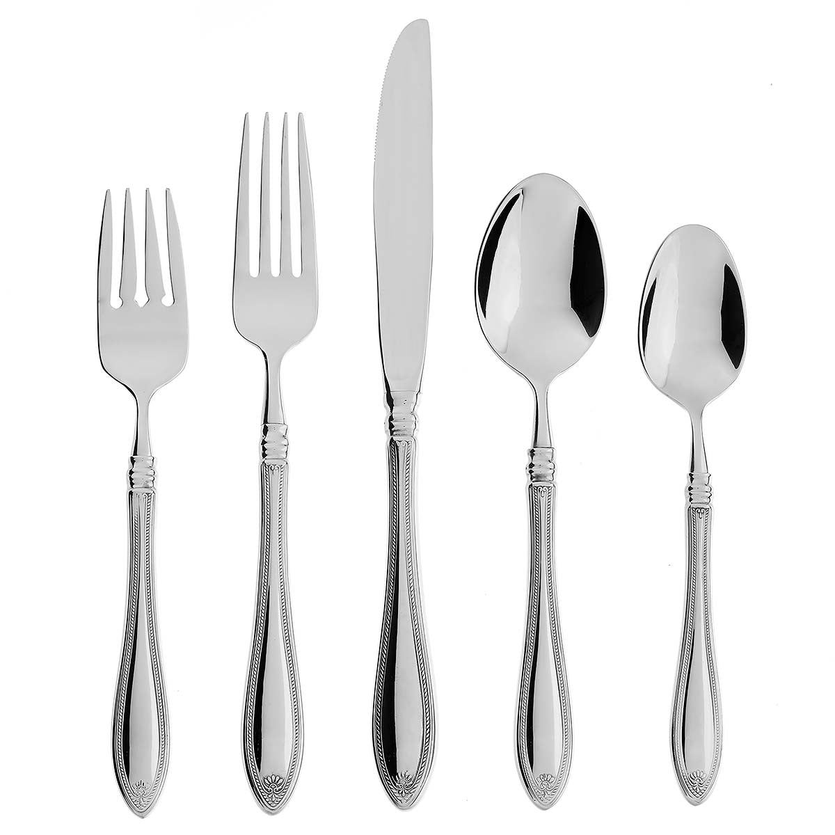 Sheraton 5-Piece Dinnerware Set - Elegant Bone China Plates, Bowls & Cups - Perfect for Formal Dining, Wedding Gifts & Holiday Entertaining