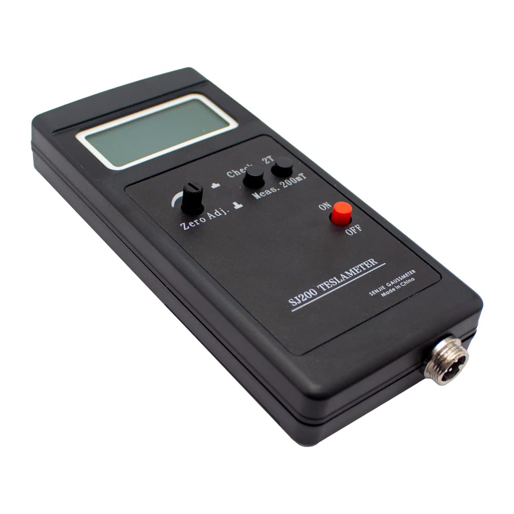 SJ200 Digital Gauss Meter - High Precision Static Magnetic Field Tesla Tester (0-200mT to 2000mT Range) with Power Adapter - Perfect for Laboratory, Industrial & Electronics Testing