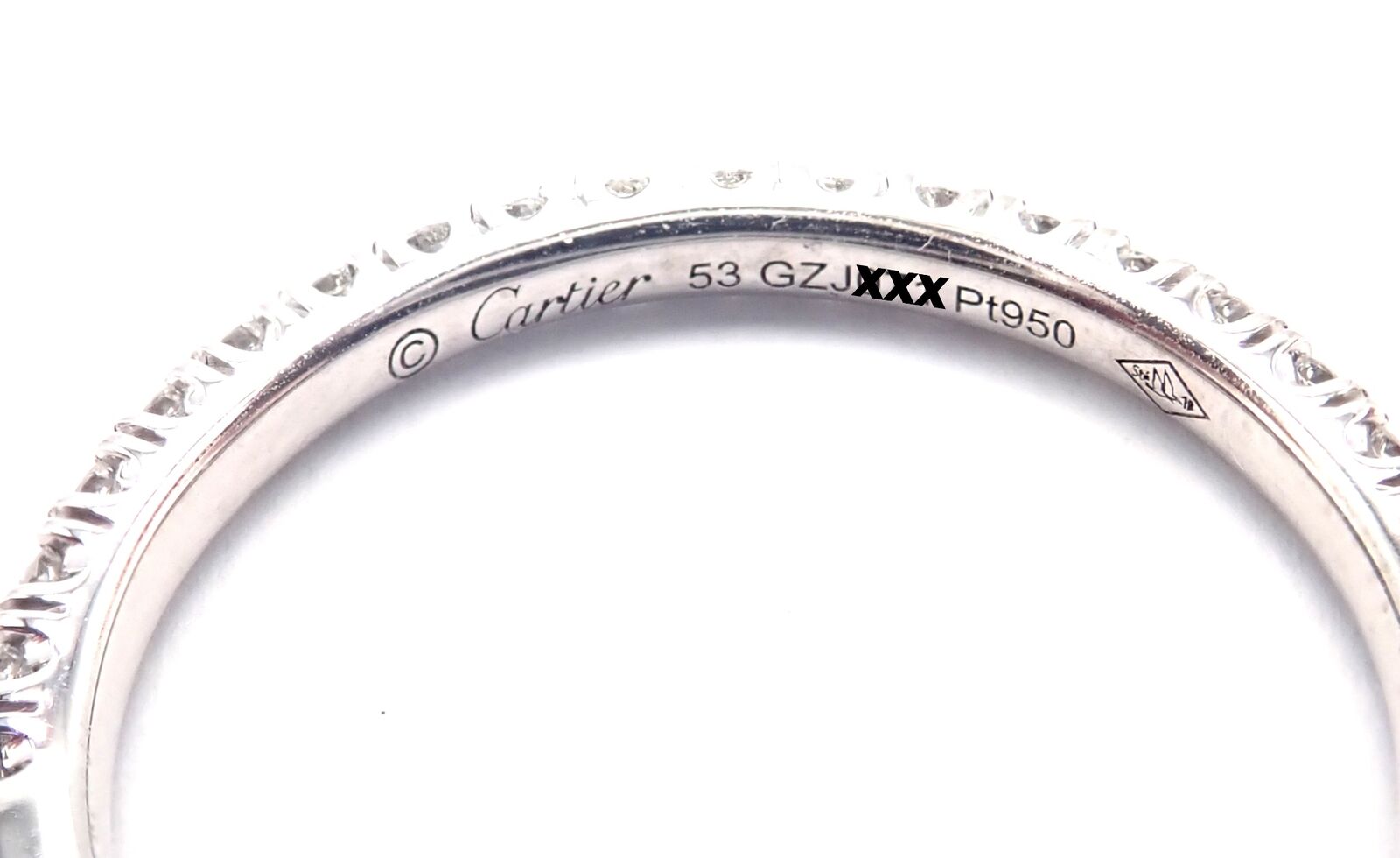 Authentic Cartier Etincelle Platinum Diamond Wedding Band Ring - Size 53 (US 6.25) - Luxury Engagement Ring for Women, Perfect for Proposals, Anniversaries & Special Occasions