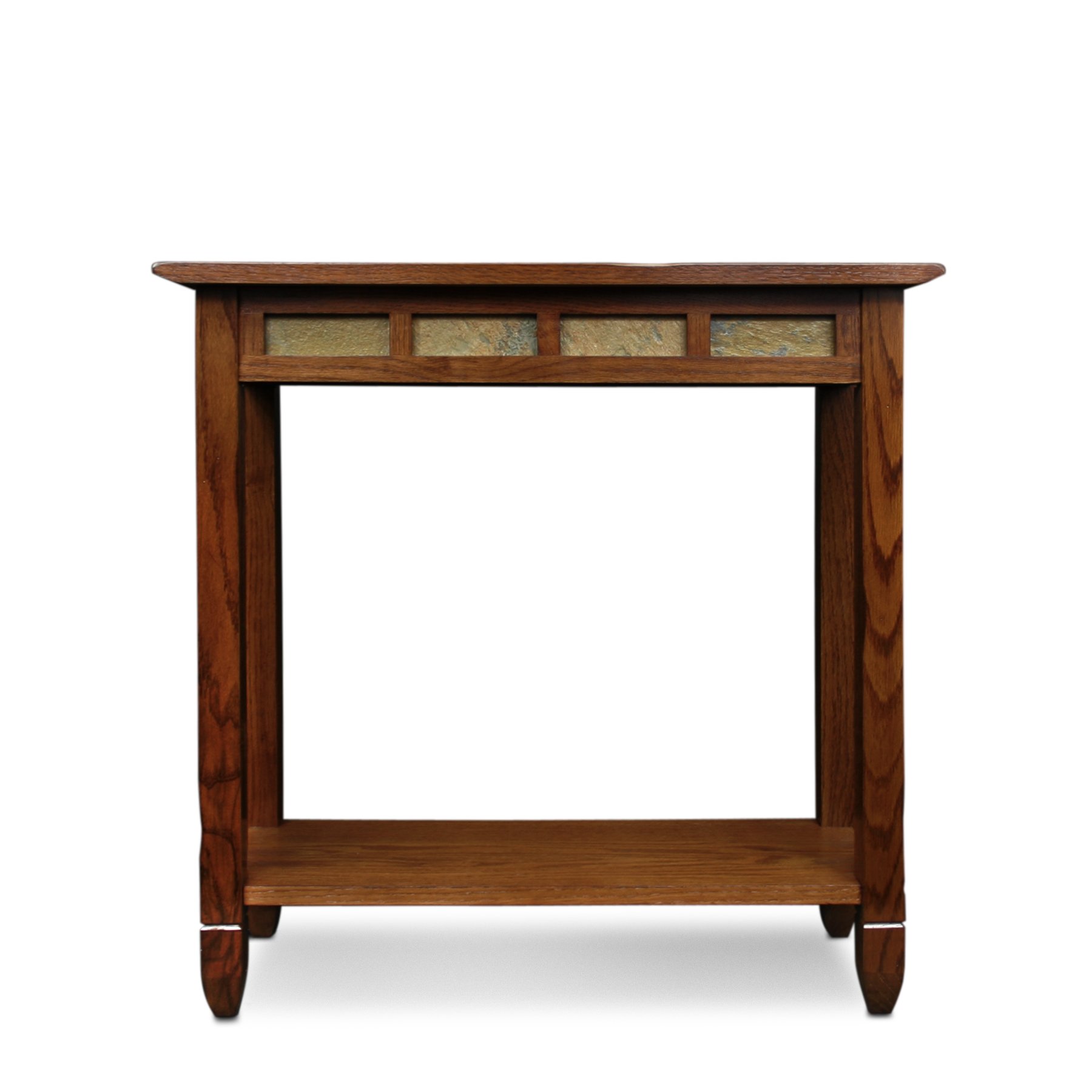 Rustic Slate Tile Hall Console Sofa Table with Shelf - Solid Oak Entryway Table for Living Room, Foyer & Small Spaces - Farmhouse Style Home Decor for Entry Table, Sofa Table & Hallway Storage