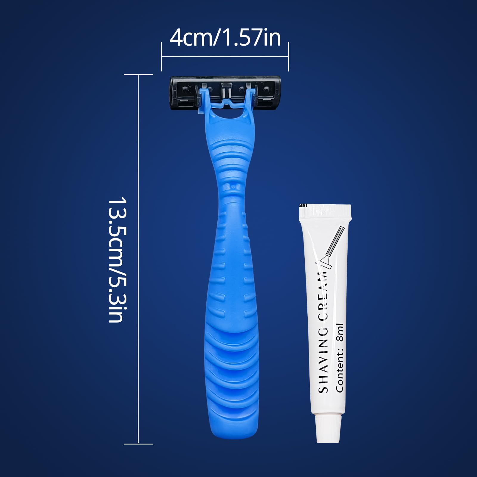 100-Pack Kheoxusa Triple Blade Disposable Razors - Individually Wrapped for Hygiene - Light Blue Travel Razors for Men & Women - Perfect for Travel, Airbnb, Gyms, Hotels, Shelters and On-The-Go Shaving