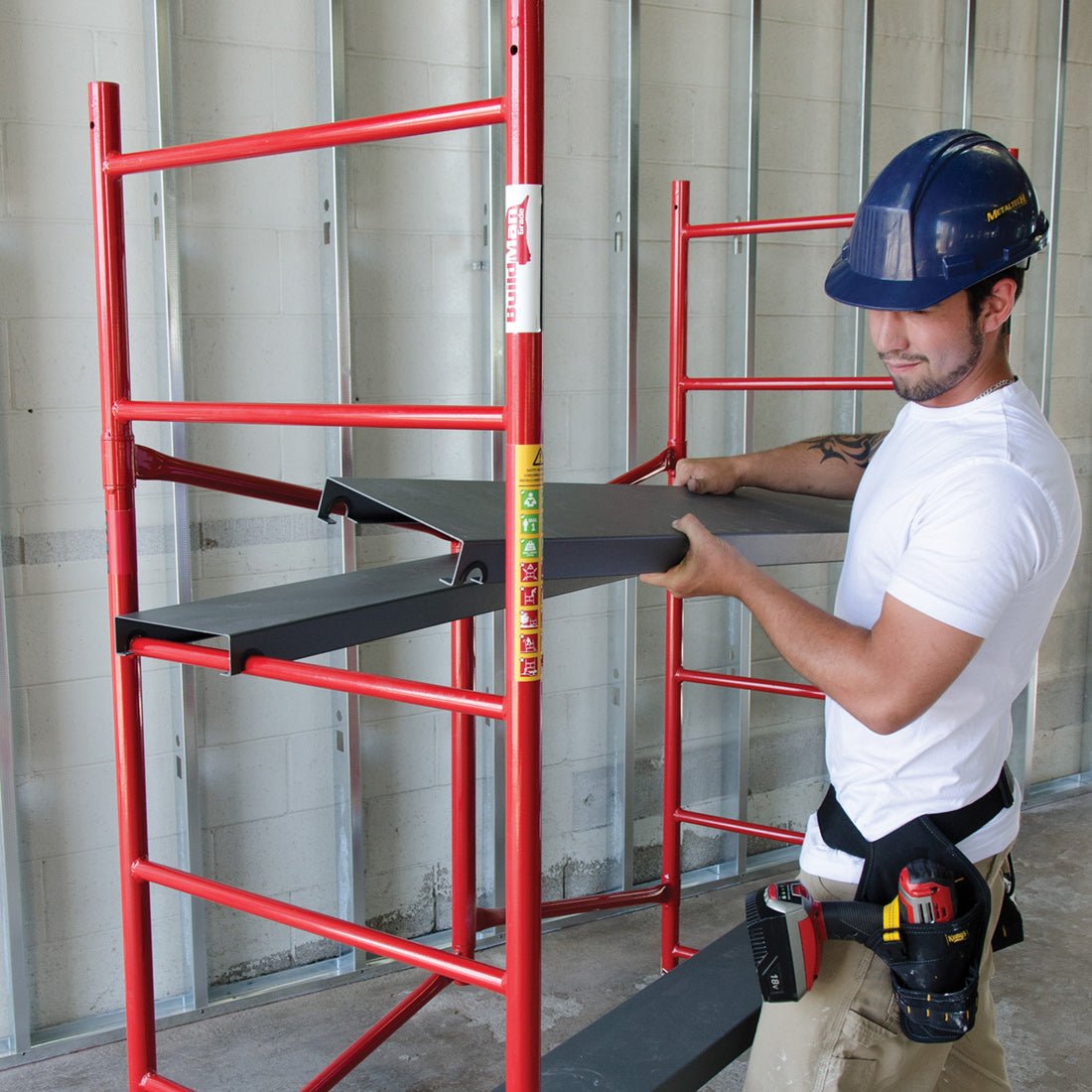 Buildman™ 6-Foot Portable Scaffold - Lightweight Aluminum Folding Work Platform for Construction, Painting & Home Repair - Indoor & Outdoor Use