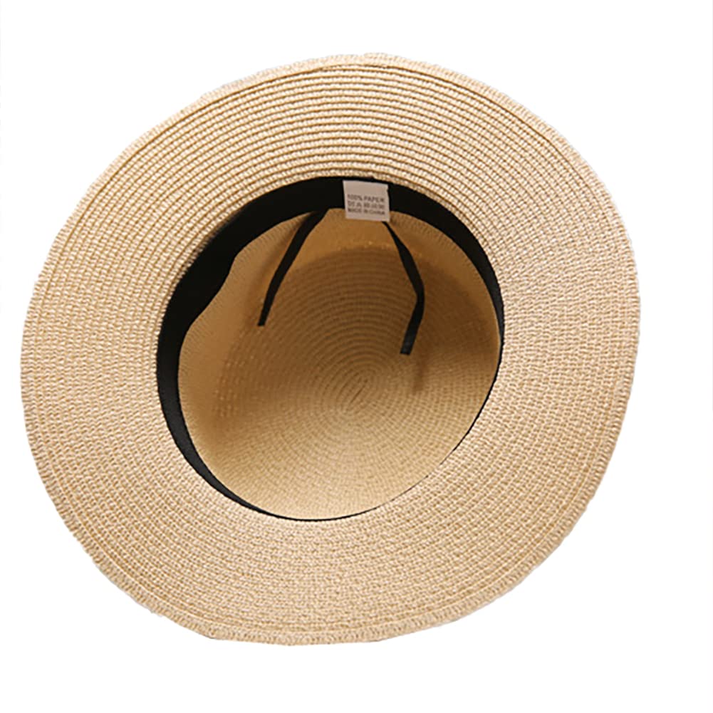 Stylish UV Protection Straw Fedora Hats for Women & Men - Summer Beach Sun Hat with Wide Brim - Perfect for Outdoor Activities, Travel, and Vacation