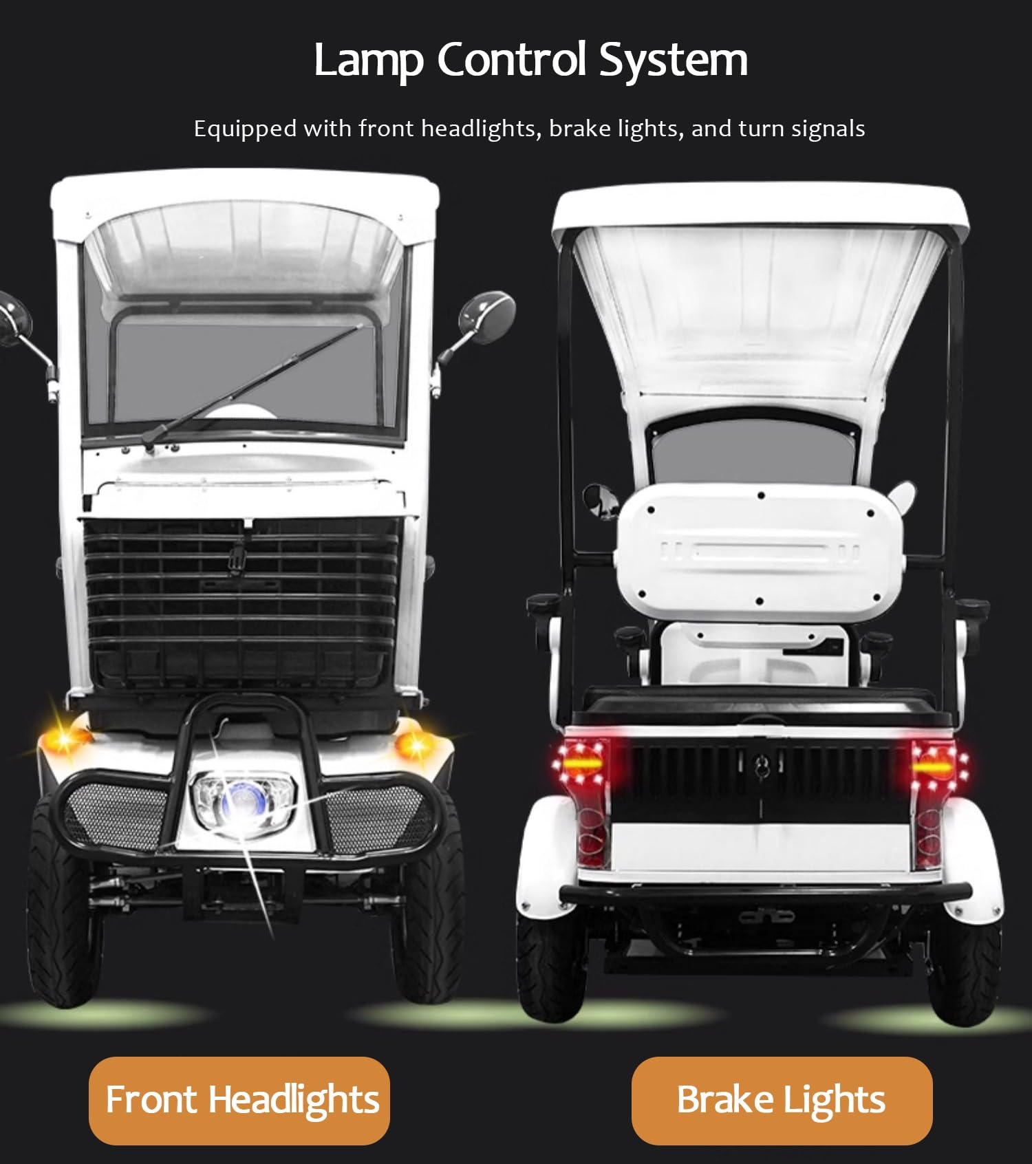 4-Passenger Electric Golf Cart & Scooter - Long Battery Life Mobility Scooter with Triple Storage | Ideal for Seniors, Adults & School Campuses | Perfect for Golf Courses, Retirement Communities & Campus Transportation