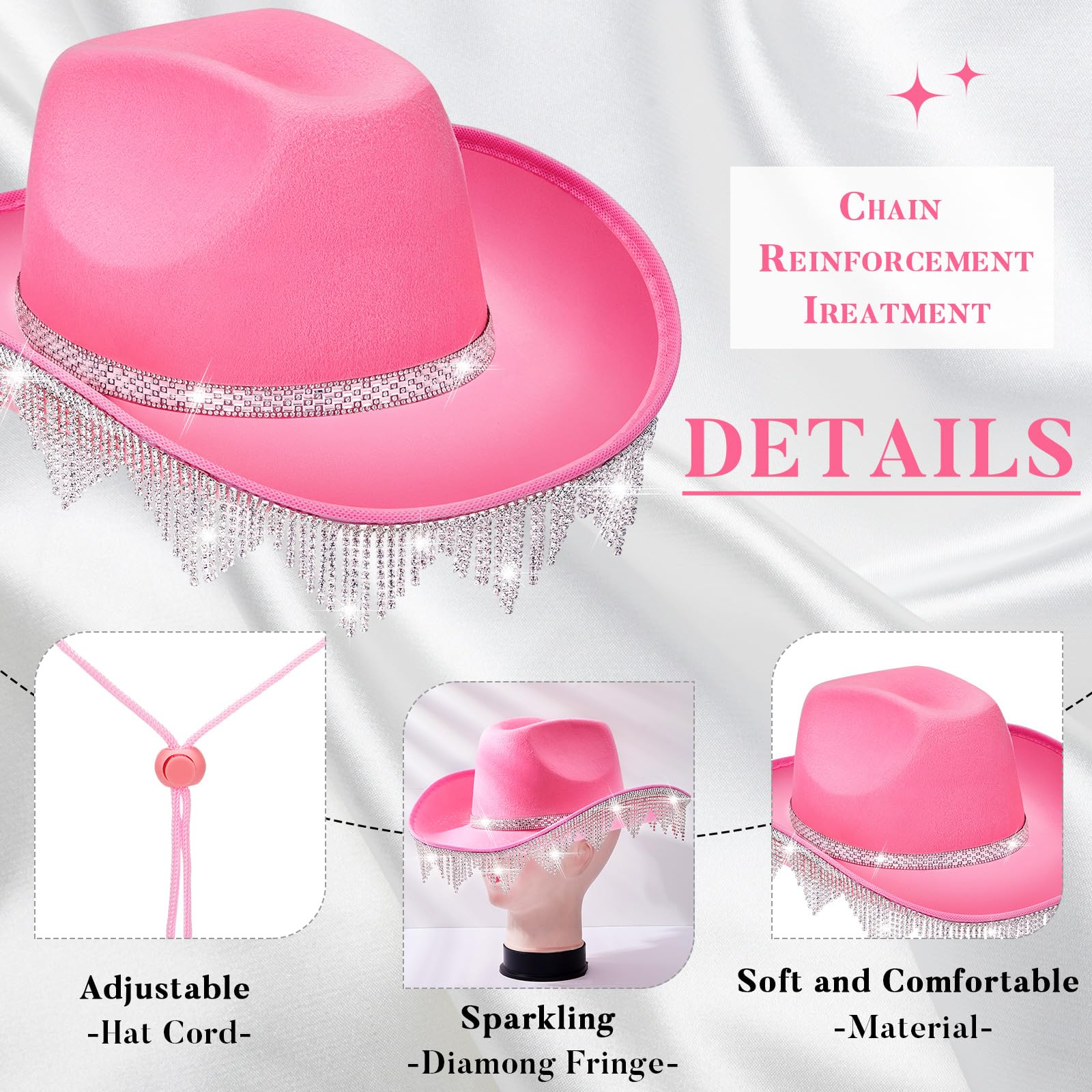 Sparkly Rhinestone Cowboy Hat - Glitter Cowgirl Hat for Women | Western Fashion Accessory for Concerts, Birthday Parties & Beyonce Renaissance Tour | Perfect for Country Music Festivals & Rodeo Events