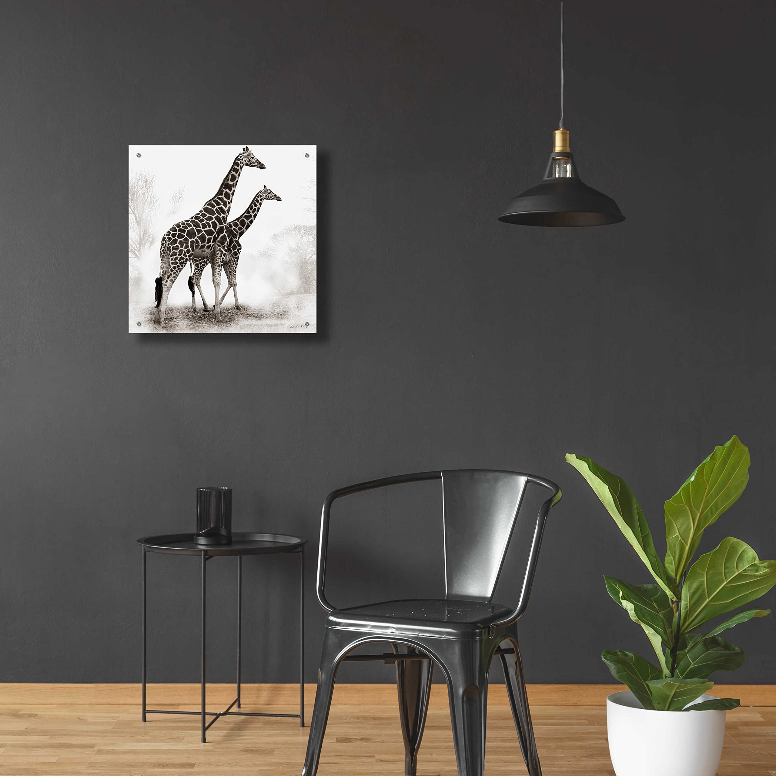 Debra Van Swearingen Giraffe III Acrylic Glass Wall Art - 24x24 Inch Modern Animal Painting for Living Room, Bedroom & Office Decor