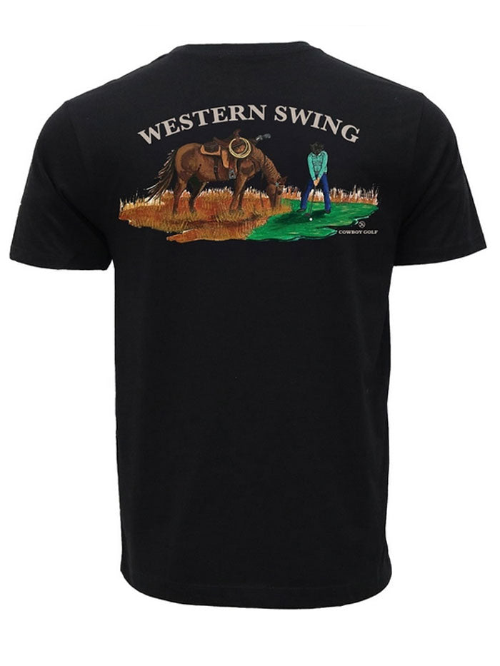 Hooey HT1797BK Western Swing T-Shirt for Men - Black Cotton Casual Tee for Cowboy, Rodeo & Western Style Outfits