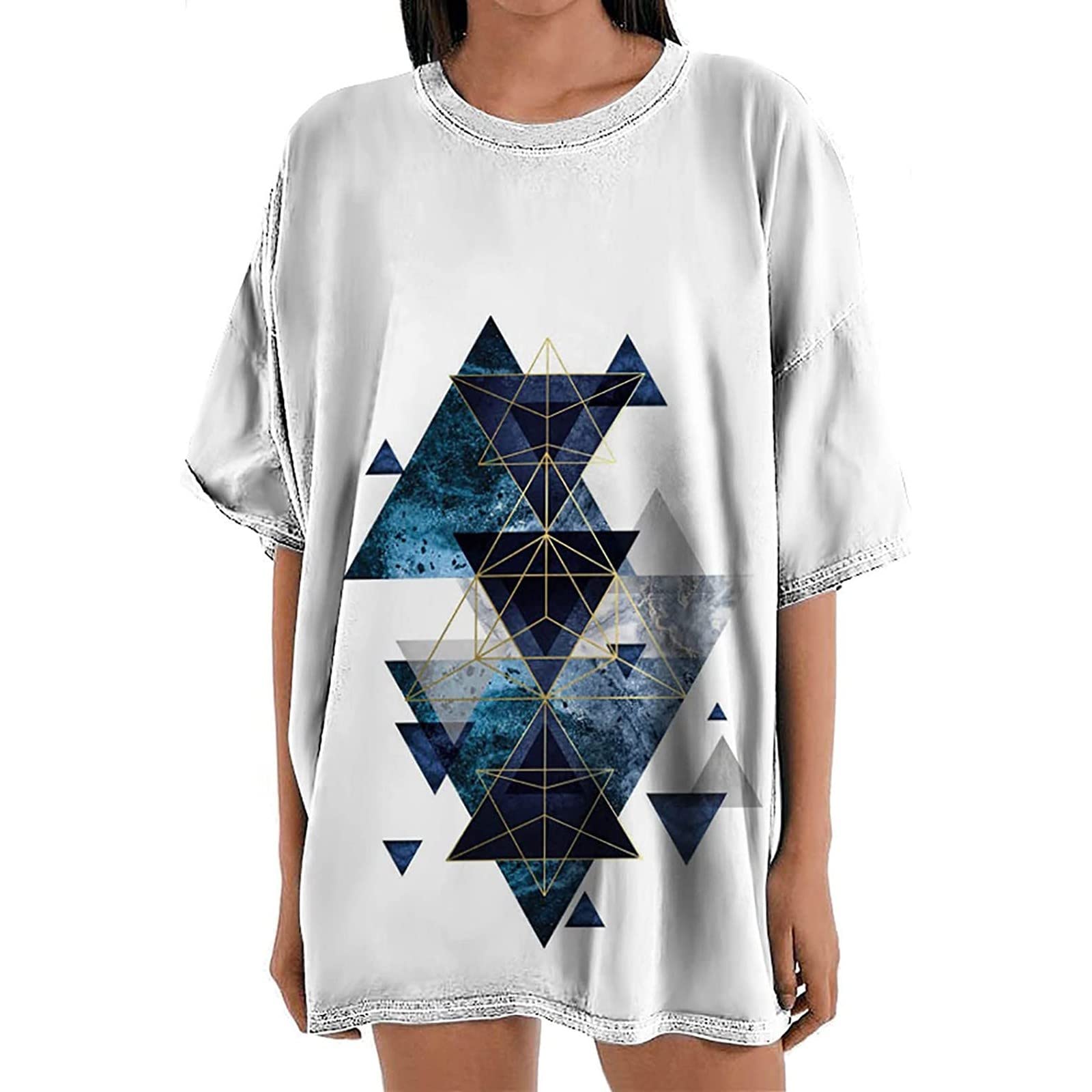 Vintage Summer Women's Oversized Graphic T-Shirts - Casual Short Sleeve Loose Fit Plain Tees for Women (Pack of 3) - Perfect for Beach Outings, Streetwear Fashion & Everyday Comfort