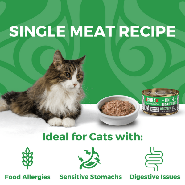 KOHA LID Turkey Pâté Grain-Free Canned Cat Food - 3oz (Pack of 12) | High Protein Wet Food for Kittens & Adult Cats | Perfect for Picky Eaters & Sensitive Stomachs