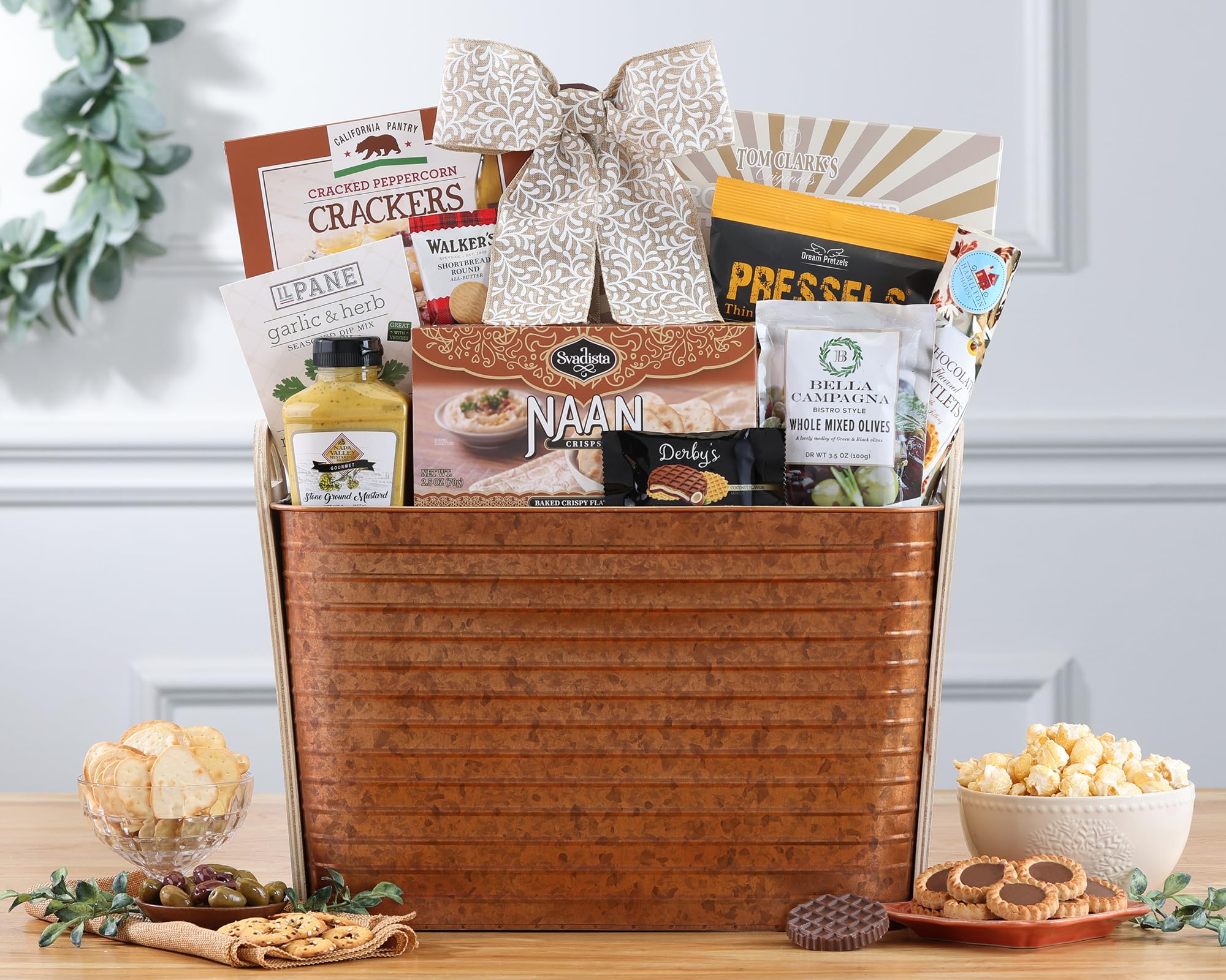 Premium Wine Country Gift Basket with Gourmet Coffee, Snacks & Tea - Perfect for Holidays, Corporate Gifts & Housewarming Presents