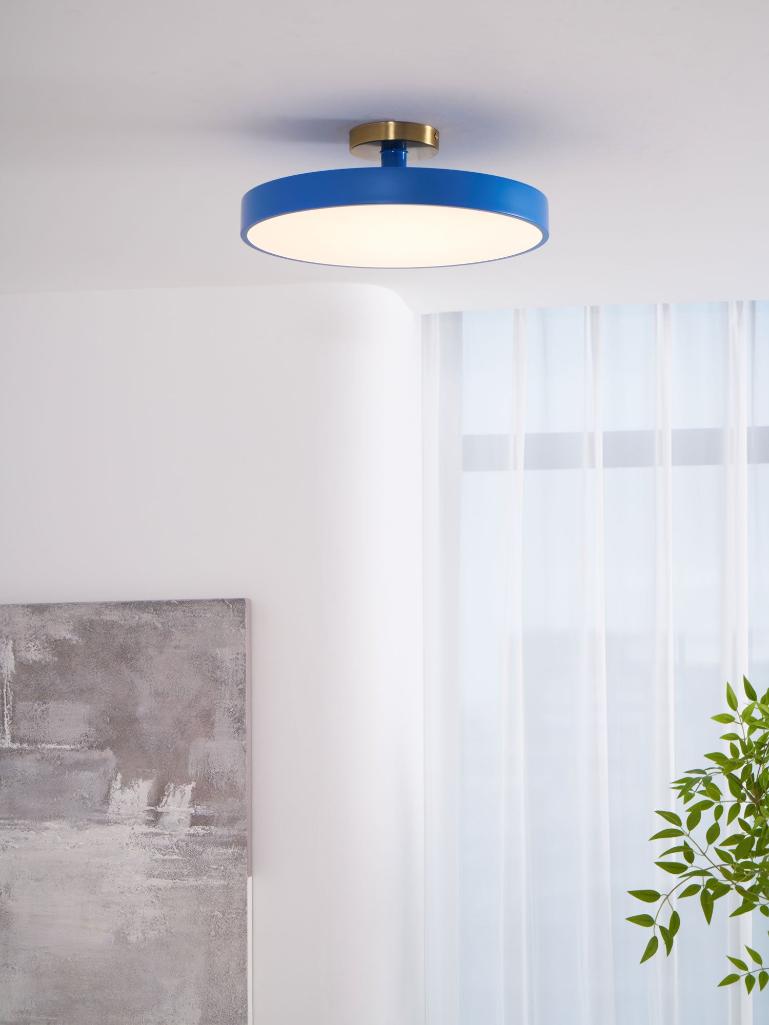 Modern Isla Flush Mount Ceiling Light Fixture - Dimmable LED Lighting for Bedroom, Living Room & Hallway - Sleek Round Design for Home & Office Decor