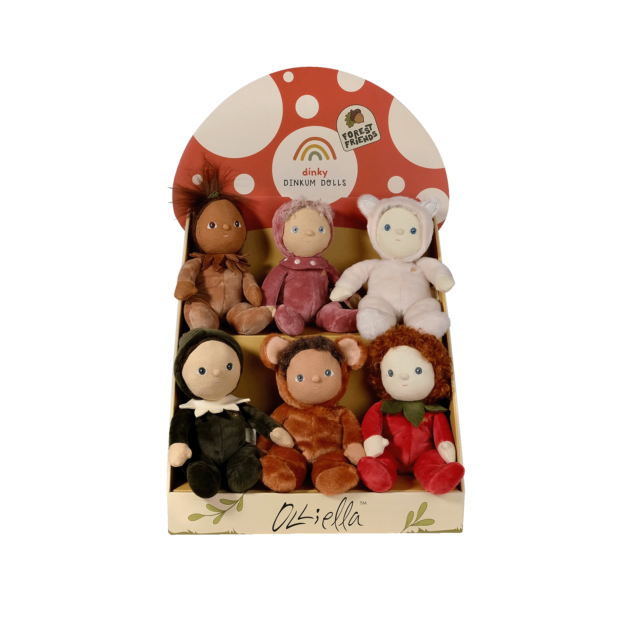 Dinky Dinkums Forest Friends Plush Toys Multi Pack - Cute Animal Stuffed Animals for Kids, Perfect for Playtime, Nursery Decor & Gift Giving
