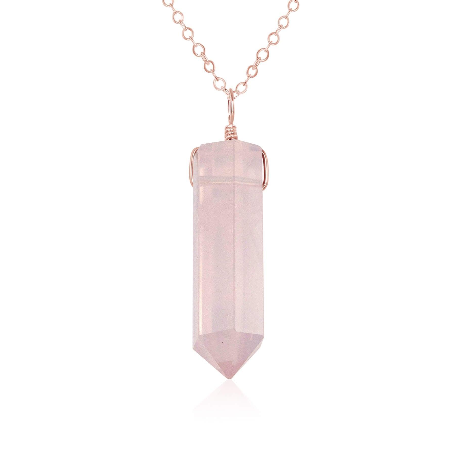 Rose Quartz Crystal Pendant Necklace - Healing Gemstone Jewelry for Women, Chakra Balancing & Positive Energy | Perfect for Meditation, Yoga & Spiritual Gifts
