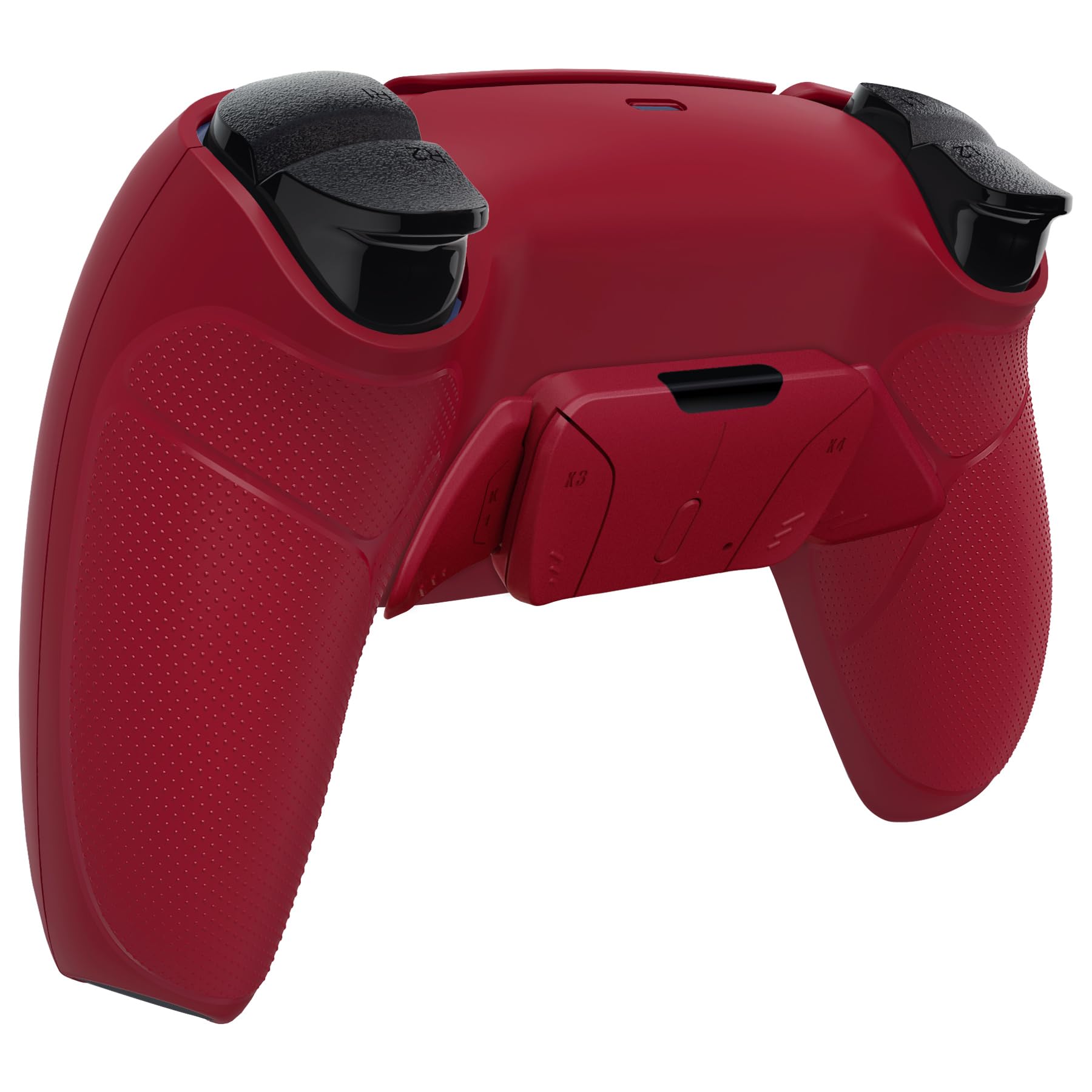 eXtremeRate Volcanic Red Rubberized Grip Programmable RISE4 Remap Kit for PS5 Controller (BDM-030/040/050) - Upgrade Board, Redesigned Back Shell & 4 Back Buttons | Enhanced Gaming Performance for FPS, Racing & Action Games
