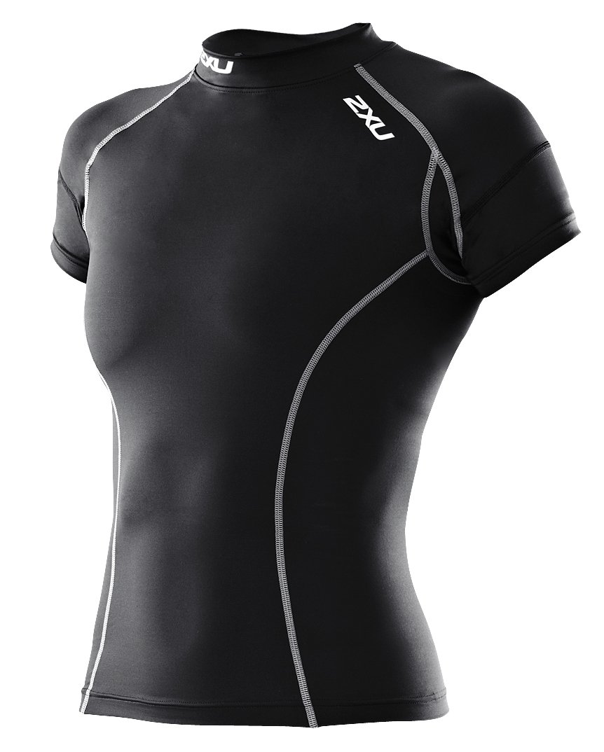 2XU Men's Compression Short Sleeve Top - Performance Workout Shirt for Running, Cycling & Gym - Moisture Wicking & Breathable Athletic Shirt for Active Lifestyle
