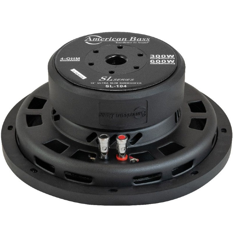 American Bass SL104 500W 10 Inch Single 4 Ohm SL Series Car Subwoofer - Premium Bass for Trucks, SUVs & Custom Car Audio Systems
