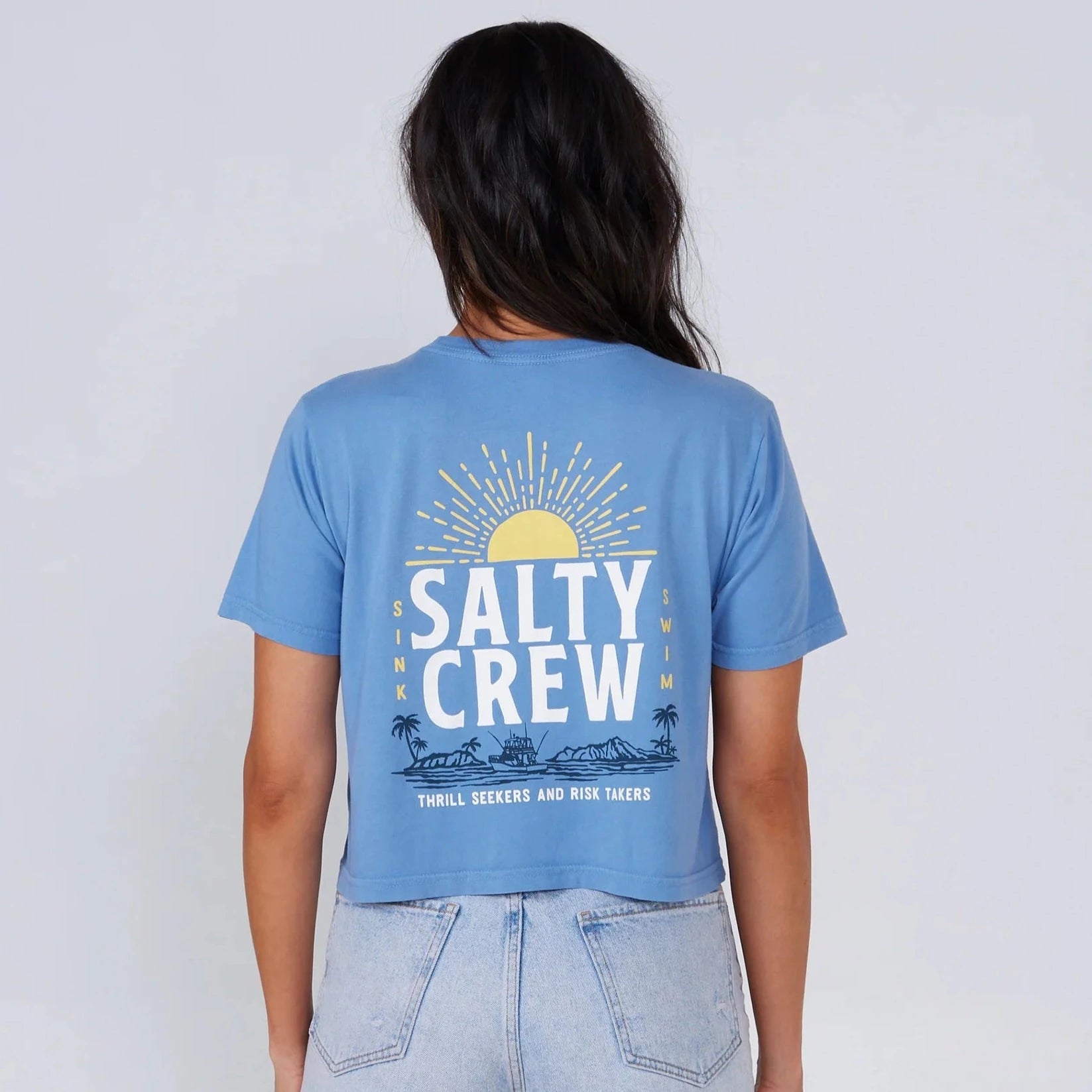 Salty Crew Cruisin Crop Tee - Women's Casual Short Sleeve T-Shirt for Beach, Surfing & Summer Outfits