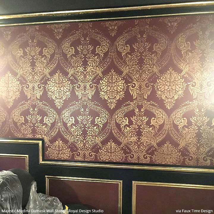 Majestic Medina Damask Wall Stencil - Reusable DIY Painting Template for Home Decor, Bedroom, Living Room, Accent Walls - Perfect for Wall Art, Murals, and Interior Design Projects