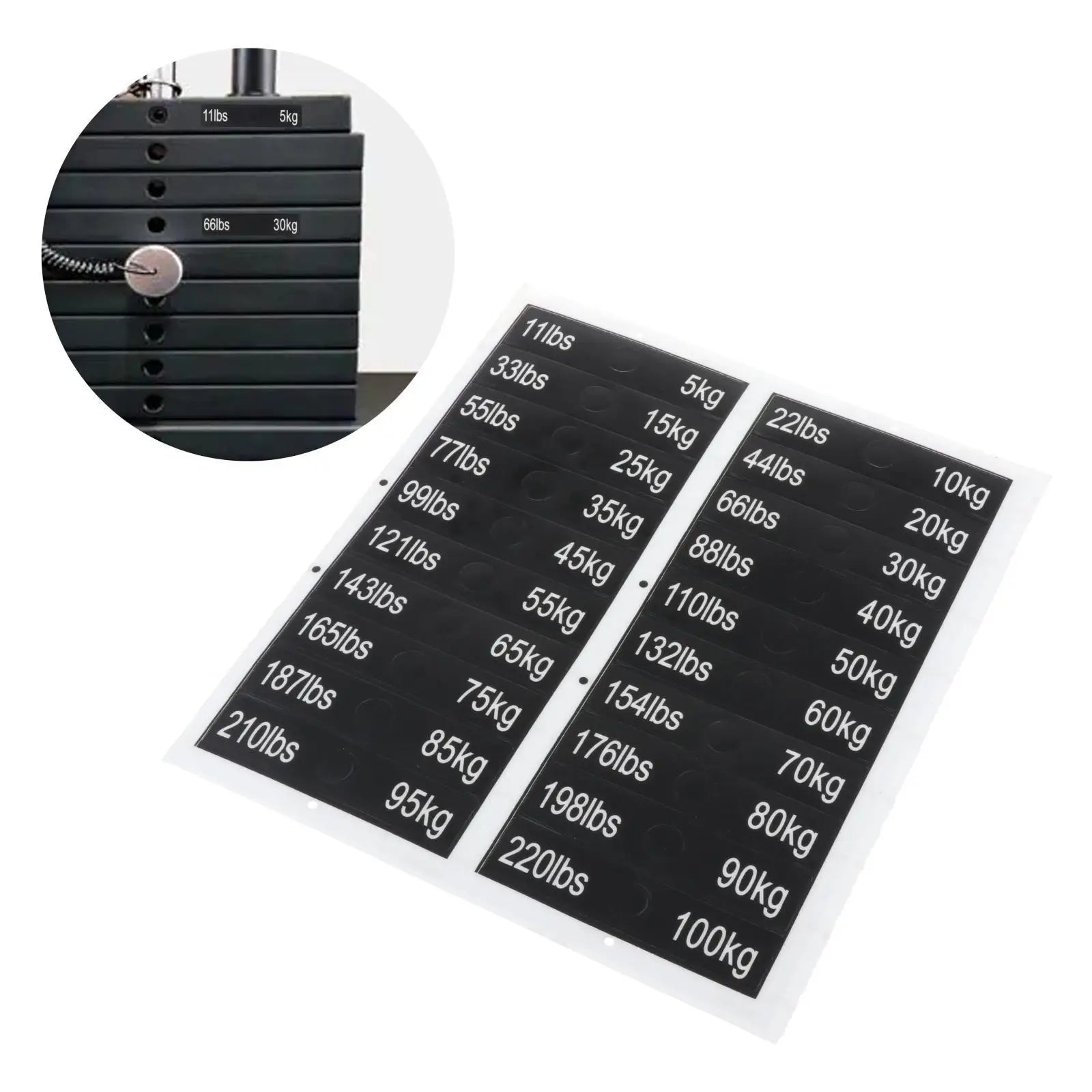 Gym Weight Stack Labels - Durable Weighted Block Stickers for Weight Identification | Workout Machine Accessories | Perfect for Home & Commercial Gyms