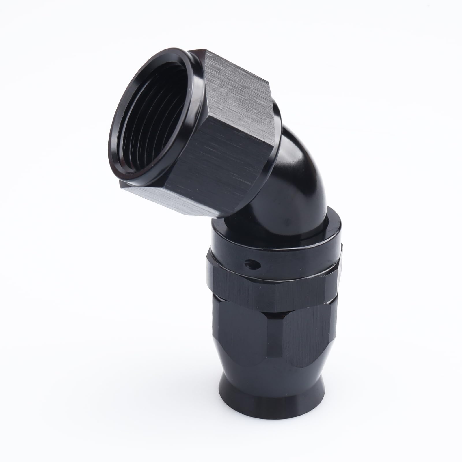 Black Aluminum 60° AN12 PTFE Hose Fitting - Fuel & Hydraulic Systems