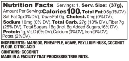 Organic Mango Pineapple Fruit Leather Snacks | Healthy Vegan Gluten-Free Non-GMO High Fiber Dried Fruit Jerky | 6 Pack | Perfect for Hiking, School Lunches & On-the-Go Snacking