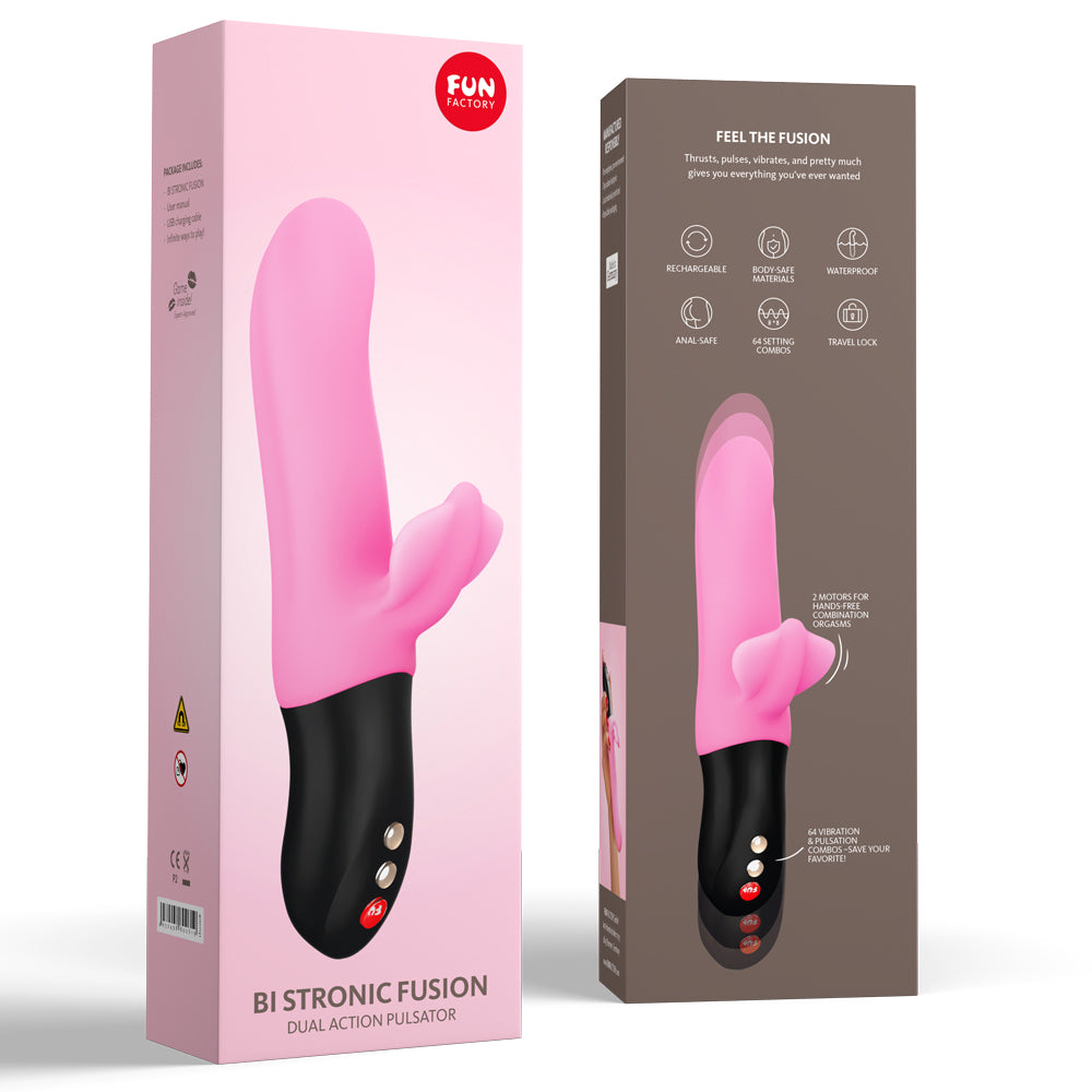 Fun Factory Bi Stronic Fusion Dual Pulsator - Powerful Rechargeable Vibrator for Couples & Solo Play - Perfect for Romantic Nights & Self-Care Moments