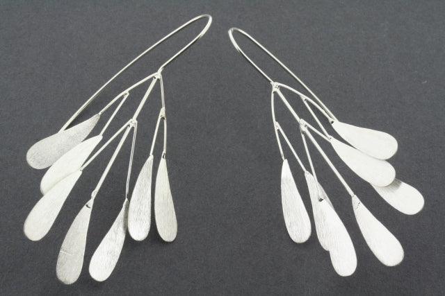 7 Leaf Branch Earrings Sterling Silver - Elegant Nature-Inspired Jewelry for Women, Perfect for Everyday Wear & Special Occasions