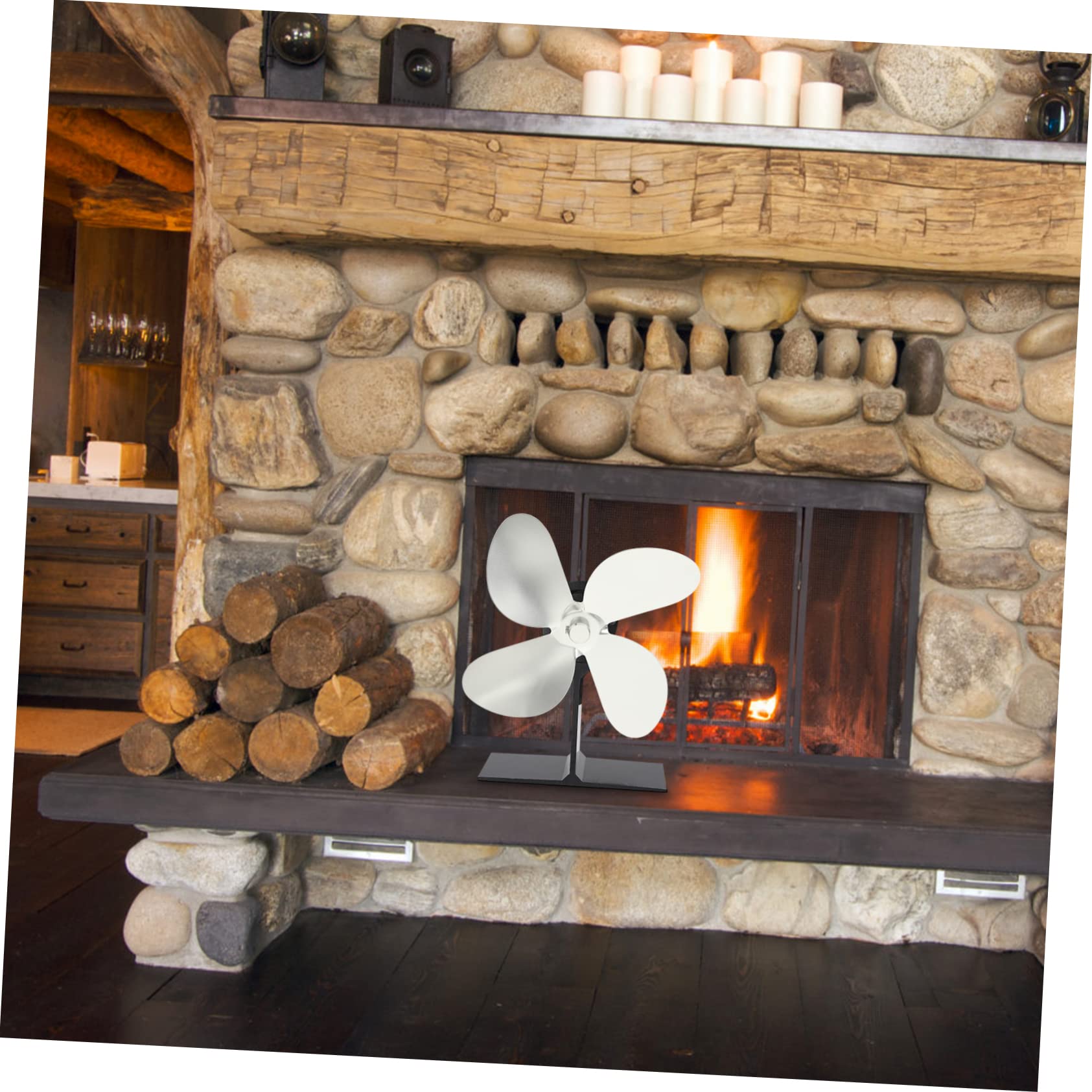 MAGICLULU 3-Piece Fireplace Fan Replacement Kit - 4 Heat-Powered Aluminum Alloy Stove Fan - Easy Installation for Wood Stoves & Fireplaces - Perfect for Home Heating & Energy Efficiency