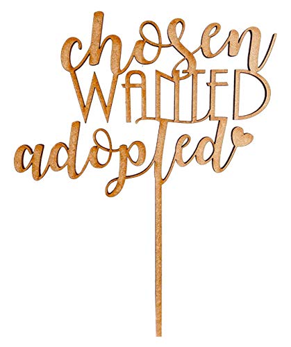 Personalized Wooden Cake Topper for Adoption, Birthday & Wedding - Handmade Rustic Cake Decoration - Unique Adoption Gift for Parents - Perfect for Baby Showers, Gender Reveals & Anniversary Celebrations