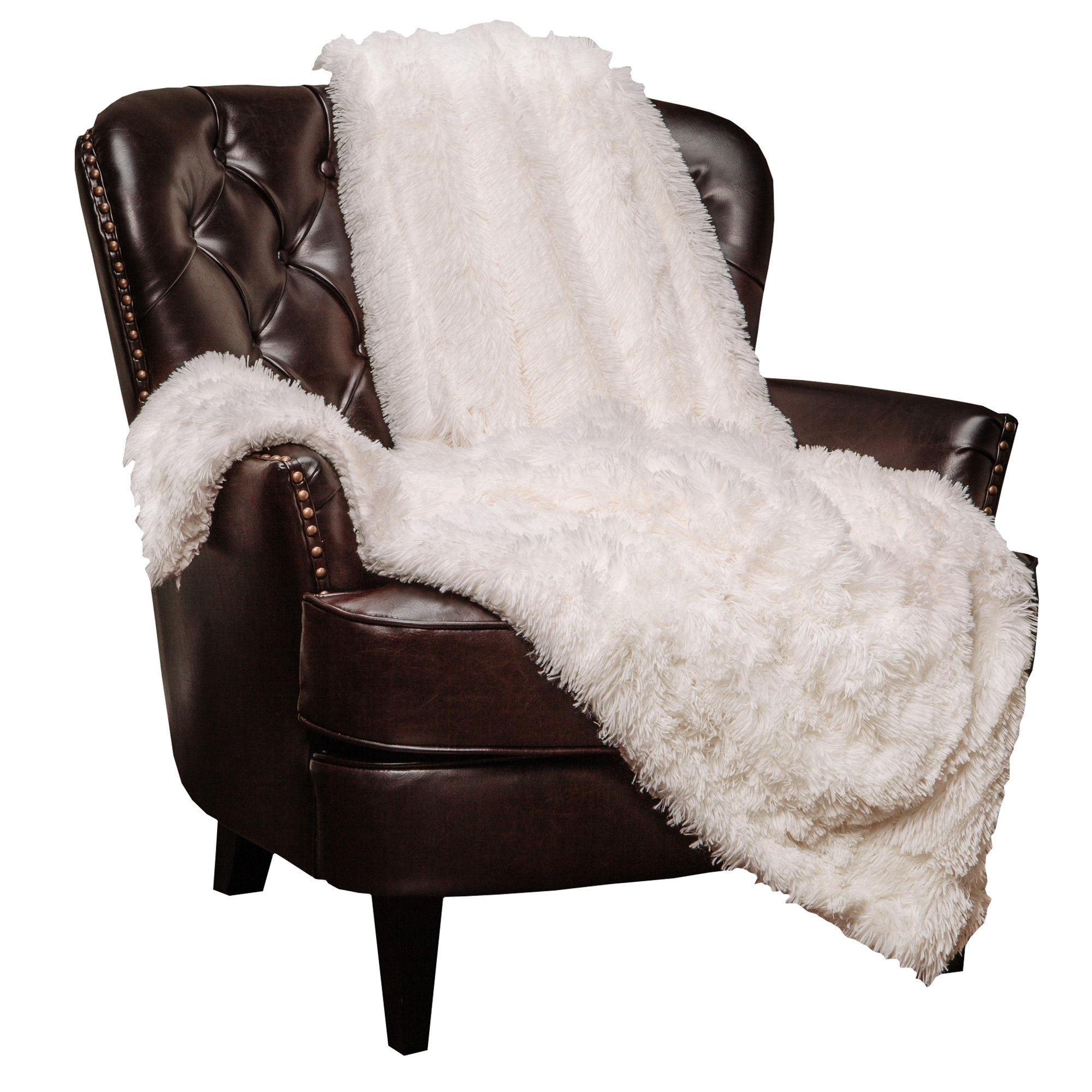 Premium Solid Faux Fur Long Throw Blanket - Ultra Soft & Cozy King Size (108