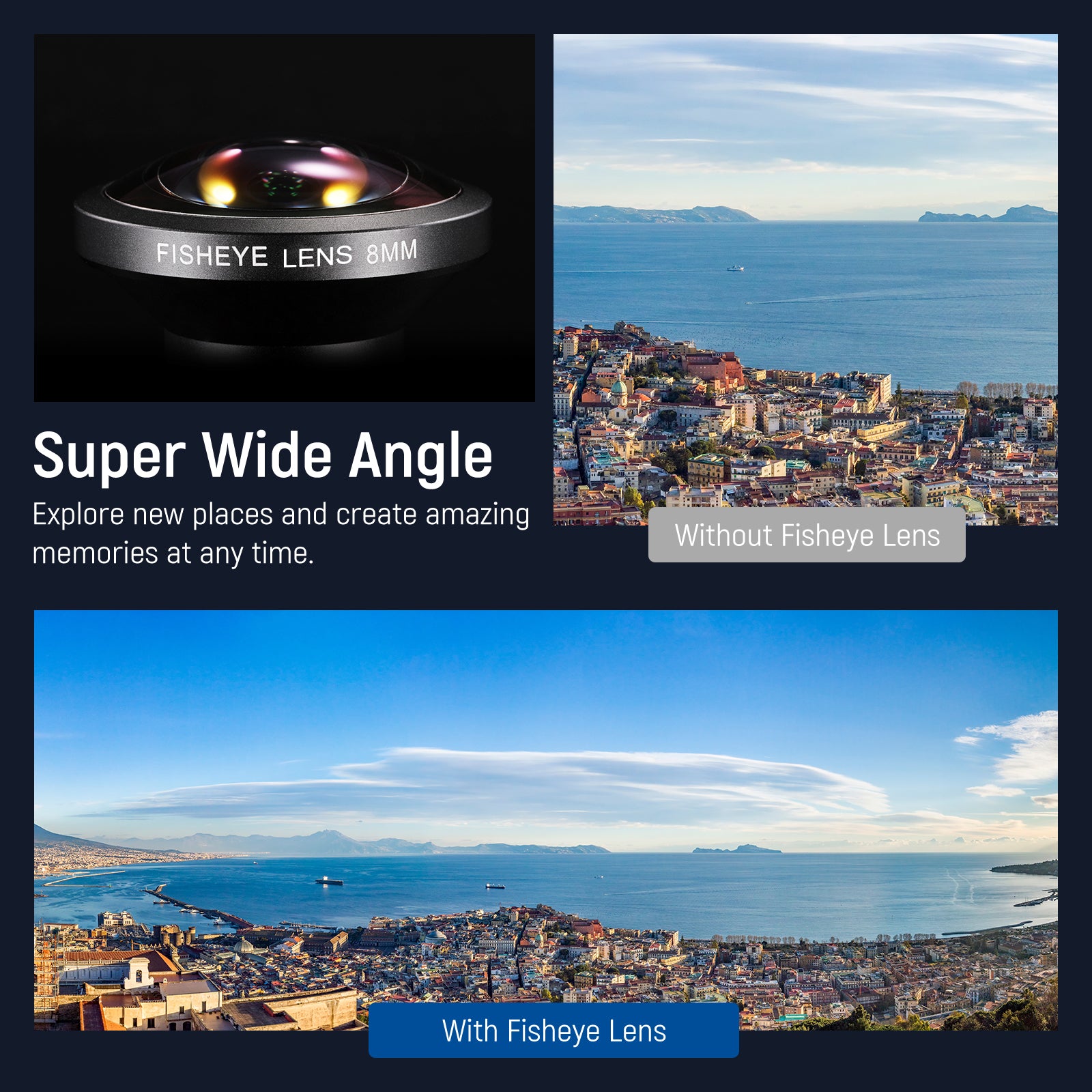 NEEWER LS 29 8mm HD Fisheye Lens for Smartphones with 17mm Thread - Perfect for Wide-Angle Photography, Vlogging & Travel Adventures