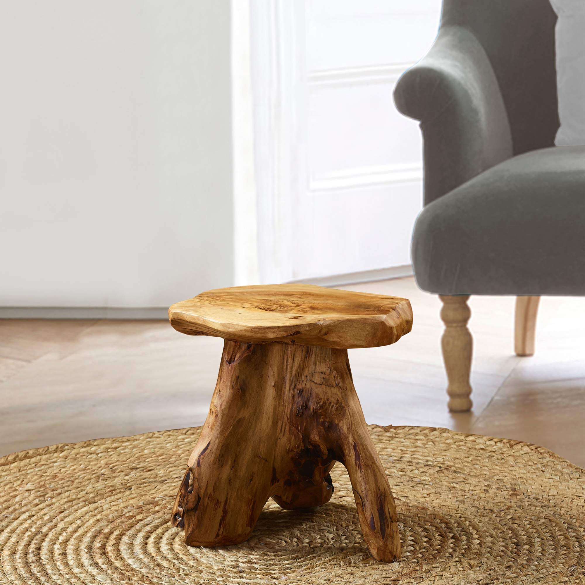 Greenage Cedar Roots Mushroom Stool - Natural Wood Stump Side Table 12