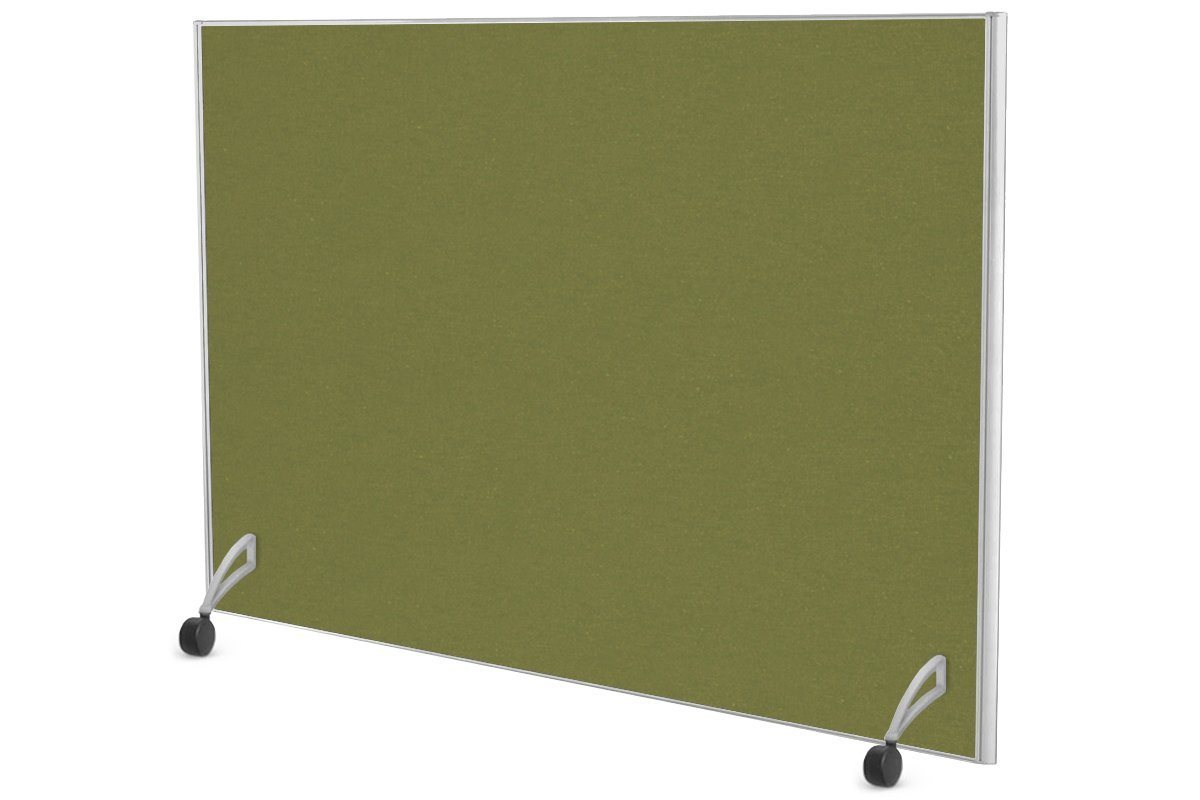 Freestanding Office Partition Screen with Fabric Panel & White Frame - 1200H x 1400W - Privacy Divider for Workspace, Conference Room, or Home Office