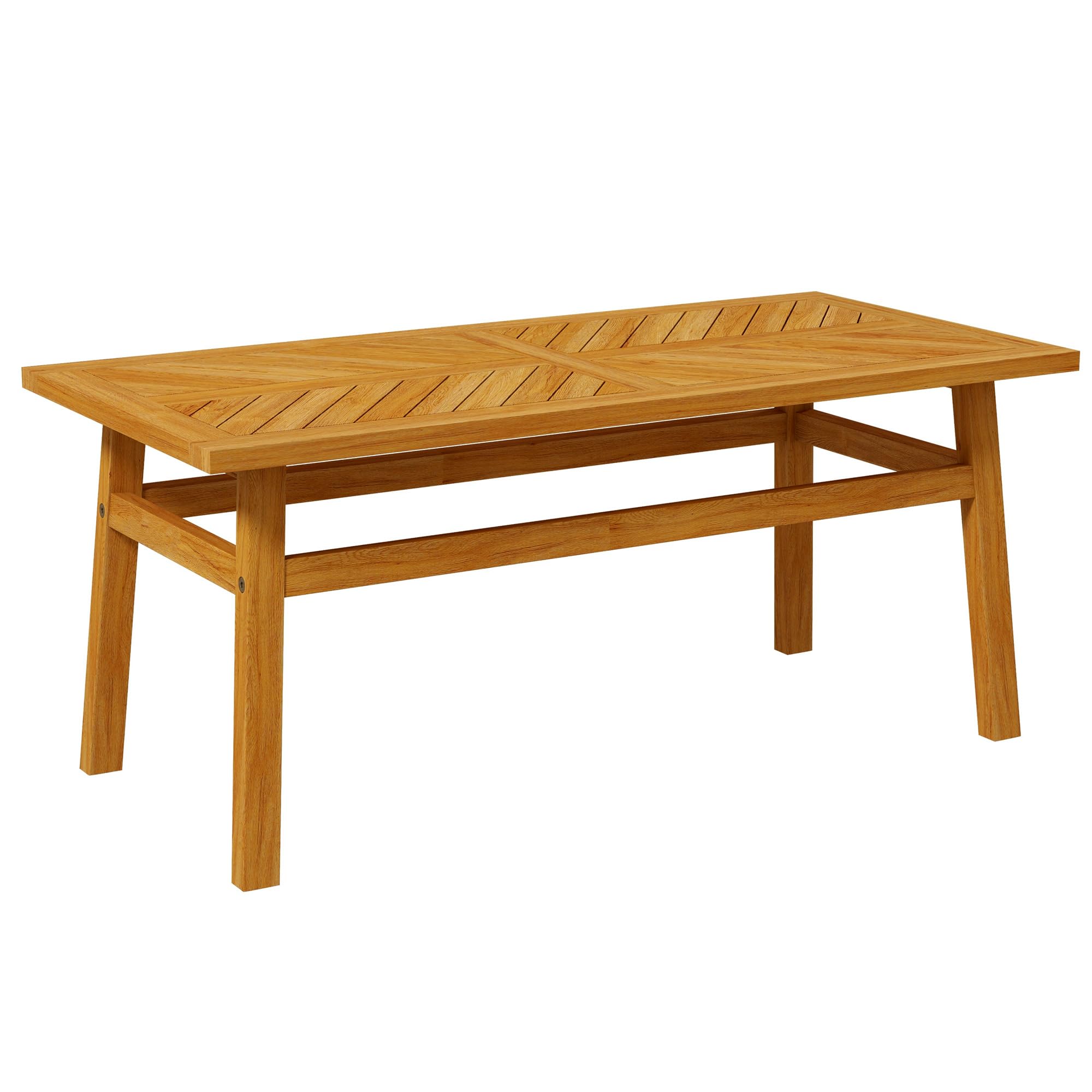 Outsunny Rustic Acacia Wood Outdoor Coffee Table - Weather-Resistant Patio Side Table for Garden, Backyard, Balcony & Deck - Perfect for Outdoor Entertaining & Relaxation