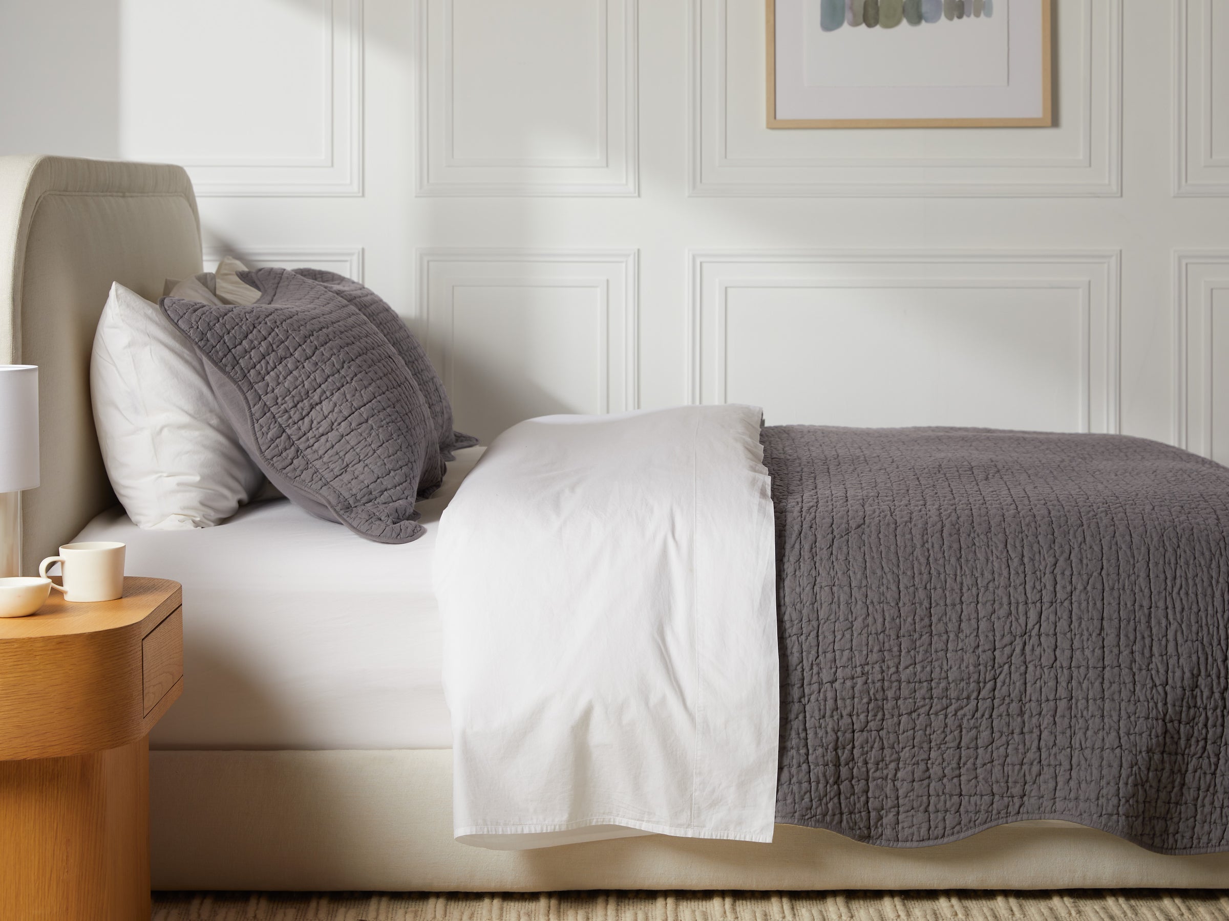 Scalloped Sham Set - Elegant Bedding Pillow Covers for Queen & King Size Beds - Perfect for Master Bedroom, Guest Room, and Home Decor