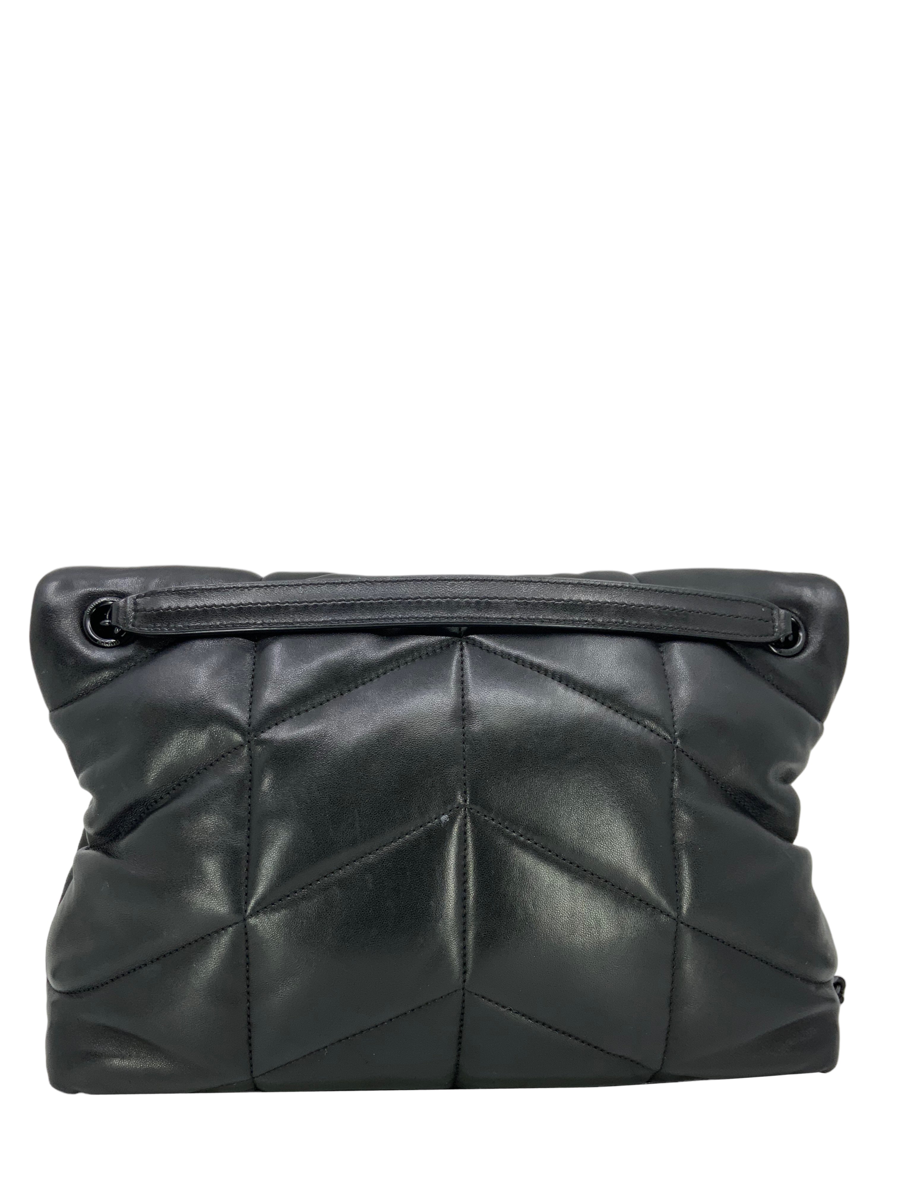 SAINT LAURENT Medium Puffer Shoulder Bag for Women | Luxury Quilted Leather Crossbody Purse | Perfect for Work, Travel & Evening Outings
