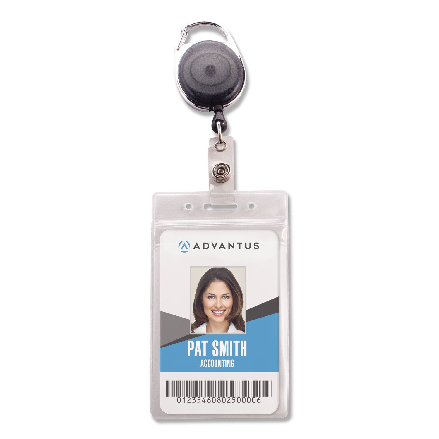 Advantus Resealable Vertical Badge Holder Combo Pack with Badge Reel & 30